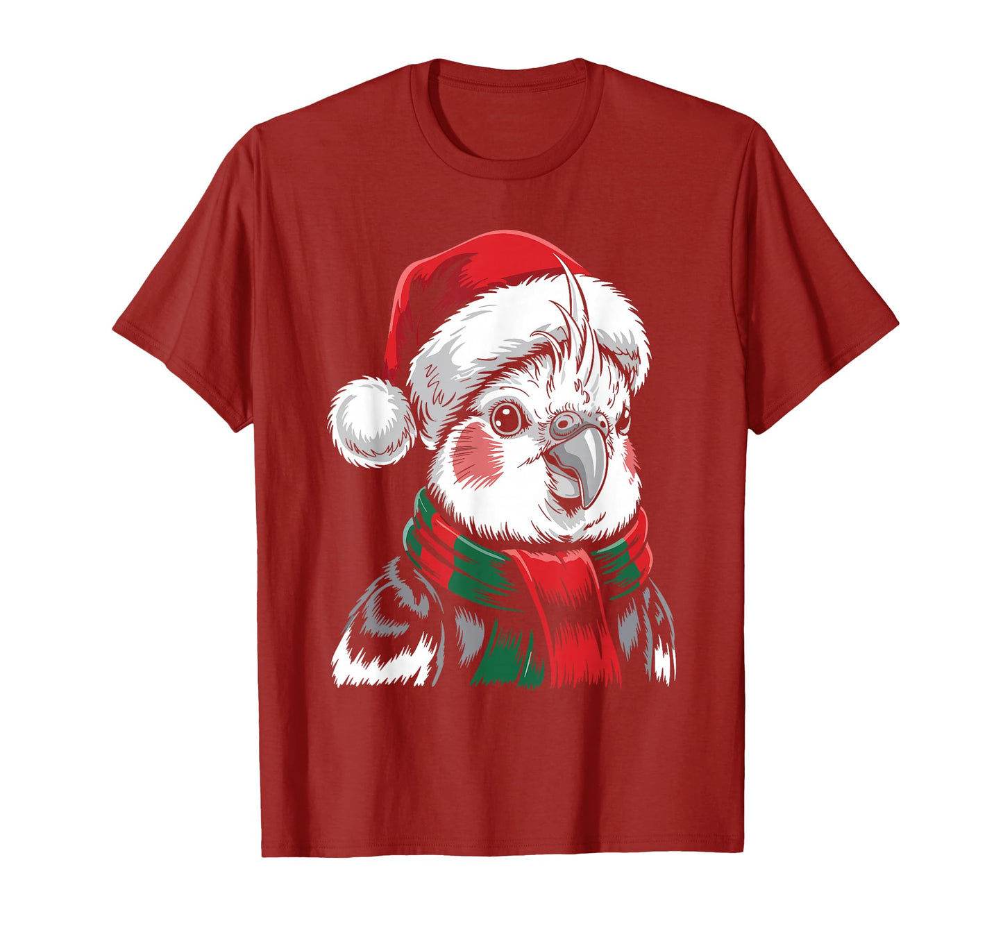 Cockatiels Xmas Santa Hat Scarf Christmas Costume T-Shirt