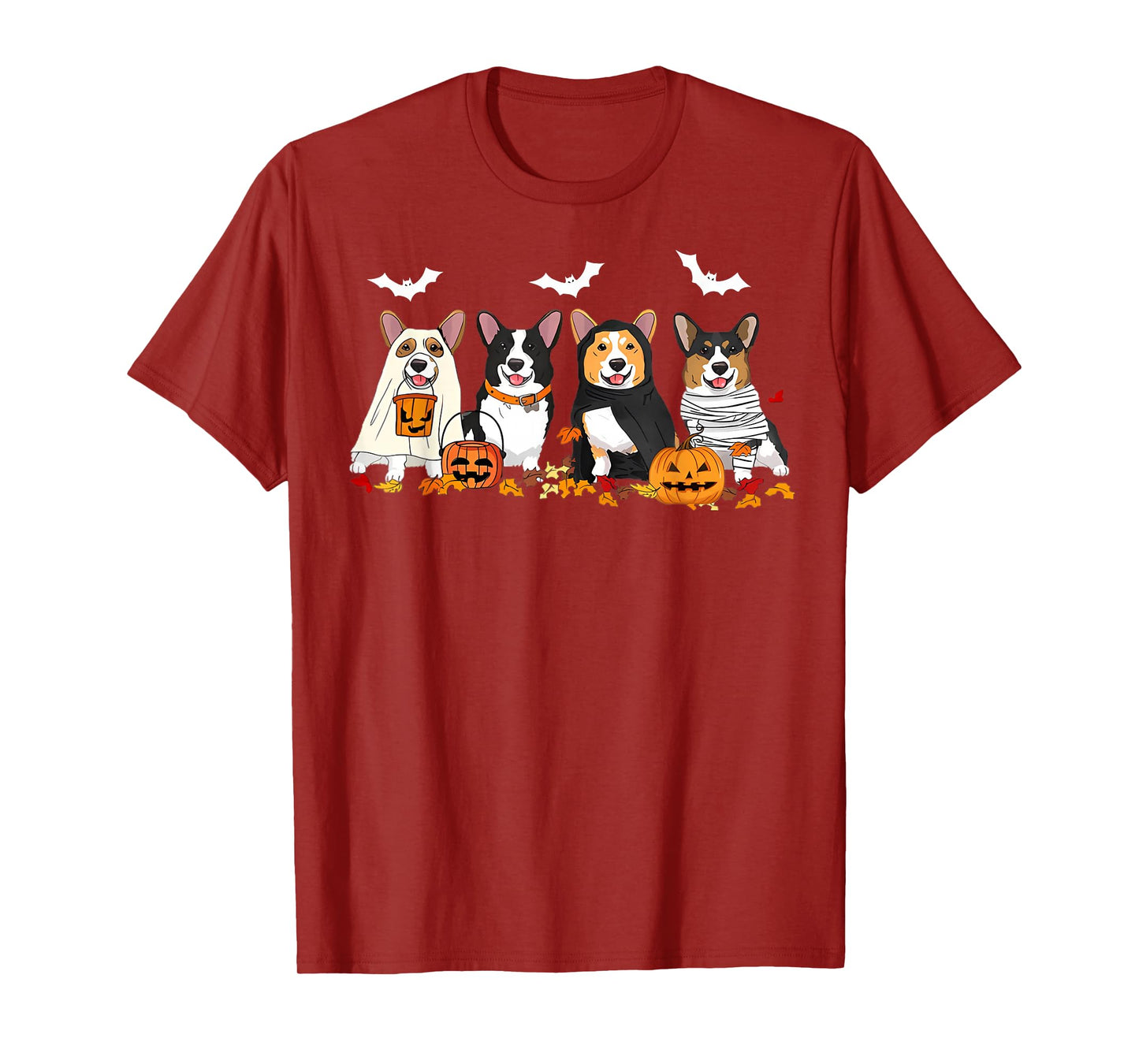 Cute Corgi Dogs Ghost Mummy Witch Spooky Halloween Boo T-Shirt