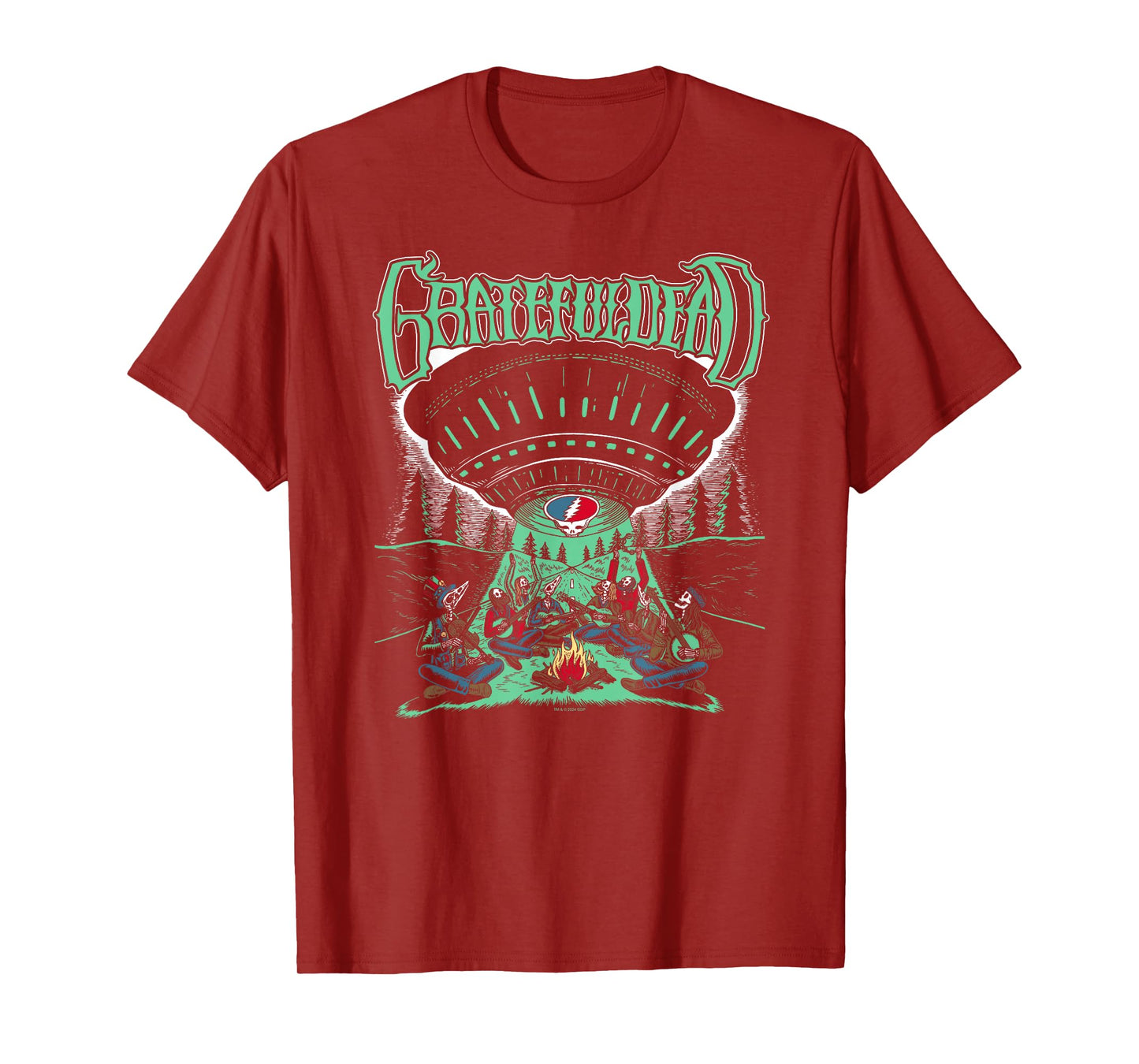 Grateful Dead Skeletons and Aliens Camping Band T-Shirt