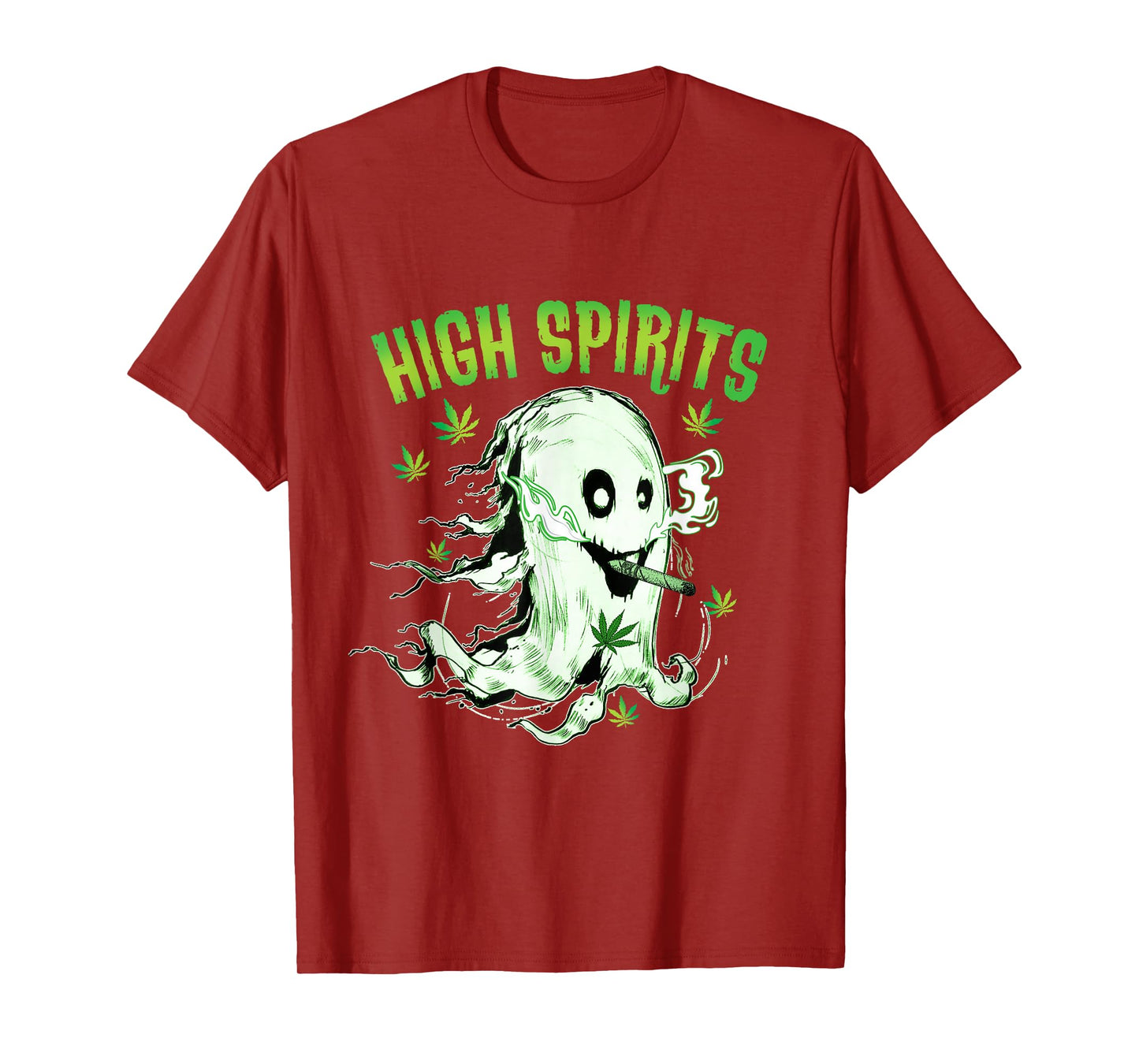 Ghost Smoking Weed Pot 420 Funny Cannabis Halloween T-Shirt