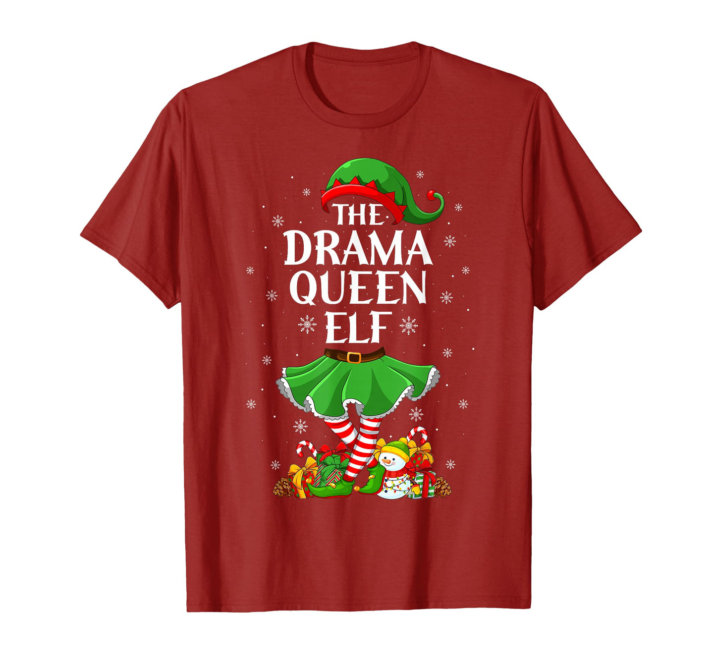Drama Queen Elf Christmas Family Elf Squad Xmas Girls Women T-Shirt