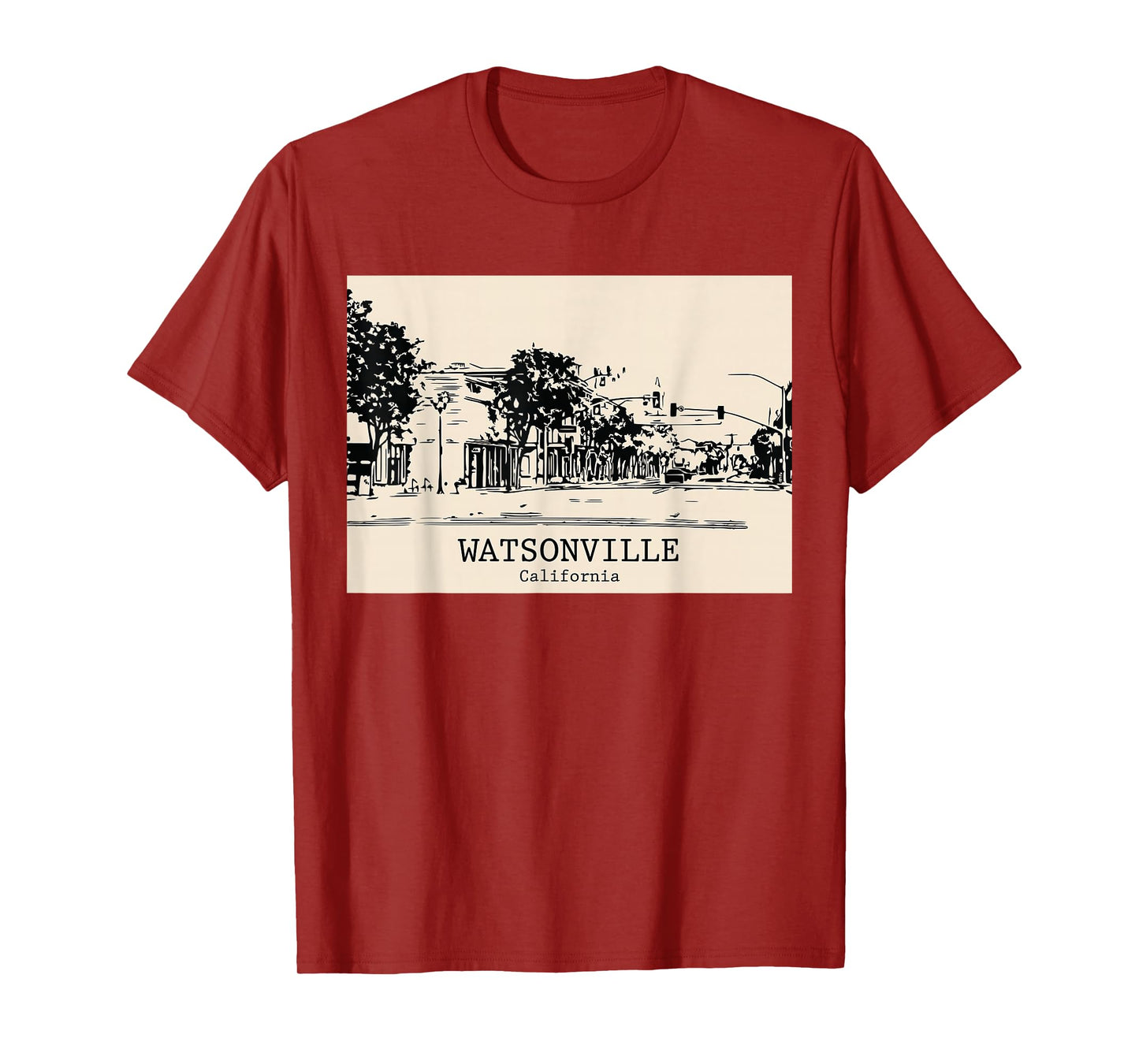 Watsonville California Vintage Retro Travel Souvenir T-Shirt