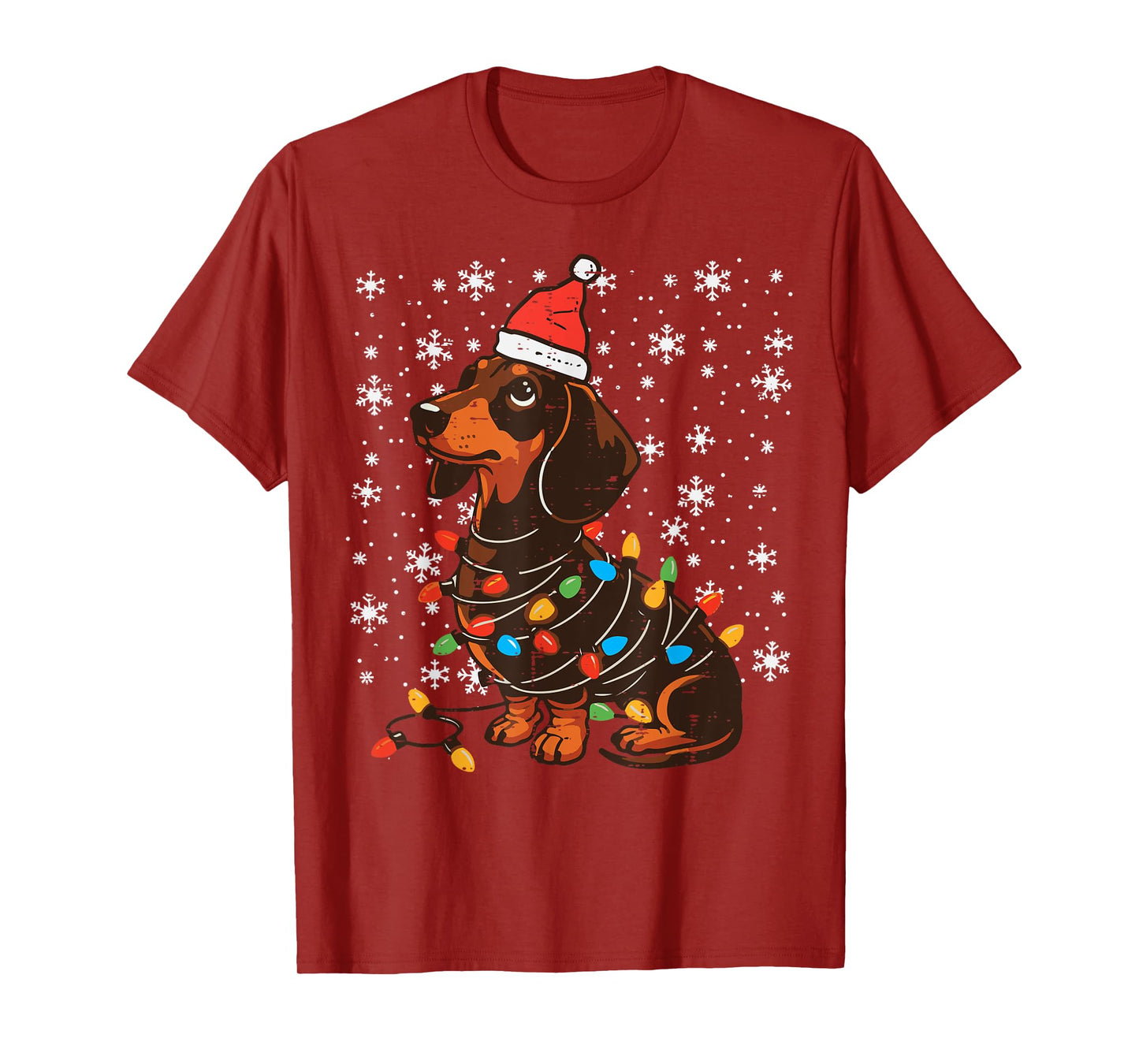 Christmas Dog Dachshund Santa Xmas Wiener Women Men Kids T-Shirt
