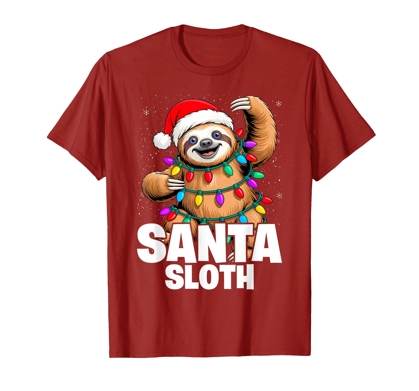 Santa Claus Sloth Christmas Holidays Men Women Kids T-Shirt