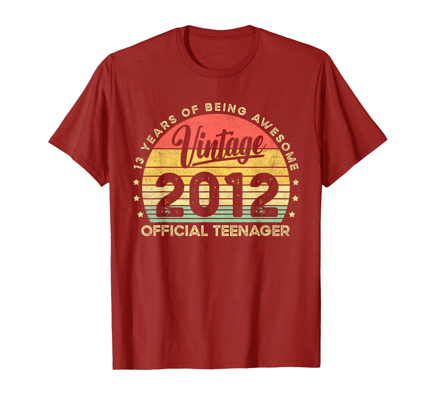 Vintage 2012 Official Teenager 13th Birthday Gifts 13 Yr Old T-Shirt