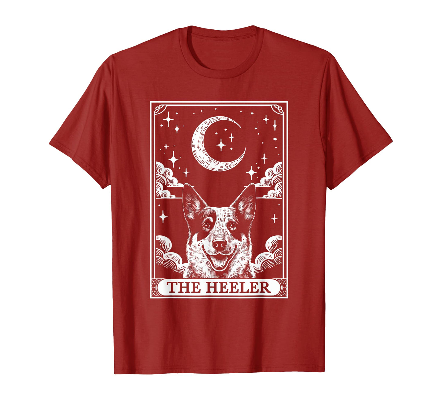 Tarot Card Vintage Crescent Moon Australian Cattle Dog Mom Men Women Kids T-Shirt