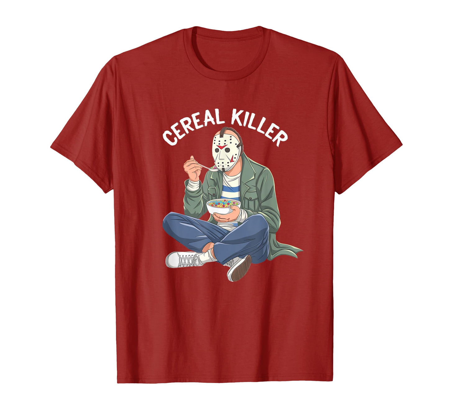 Cereal Killer Masked Character Eating Breakfast T-Shirt