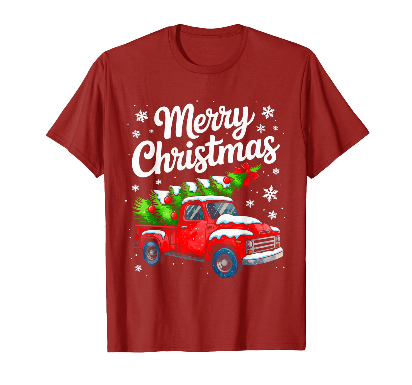 Merry Christmas Red Truck Family Matching Christmas Pajama T-Shirt