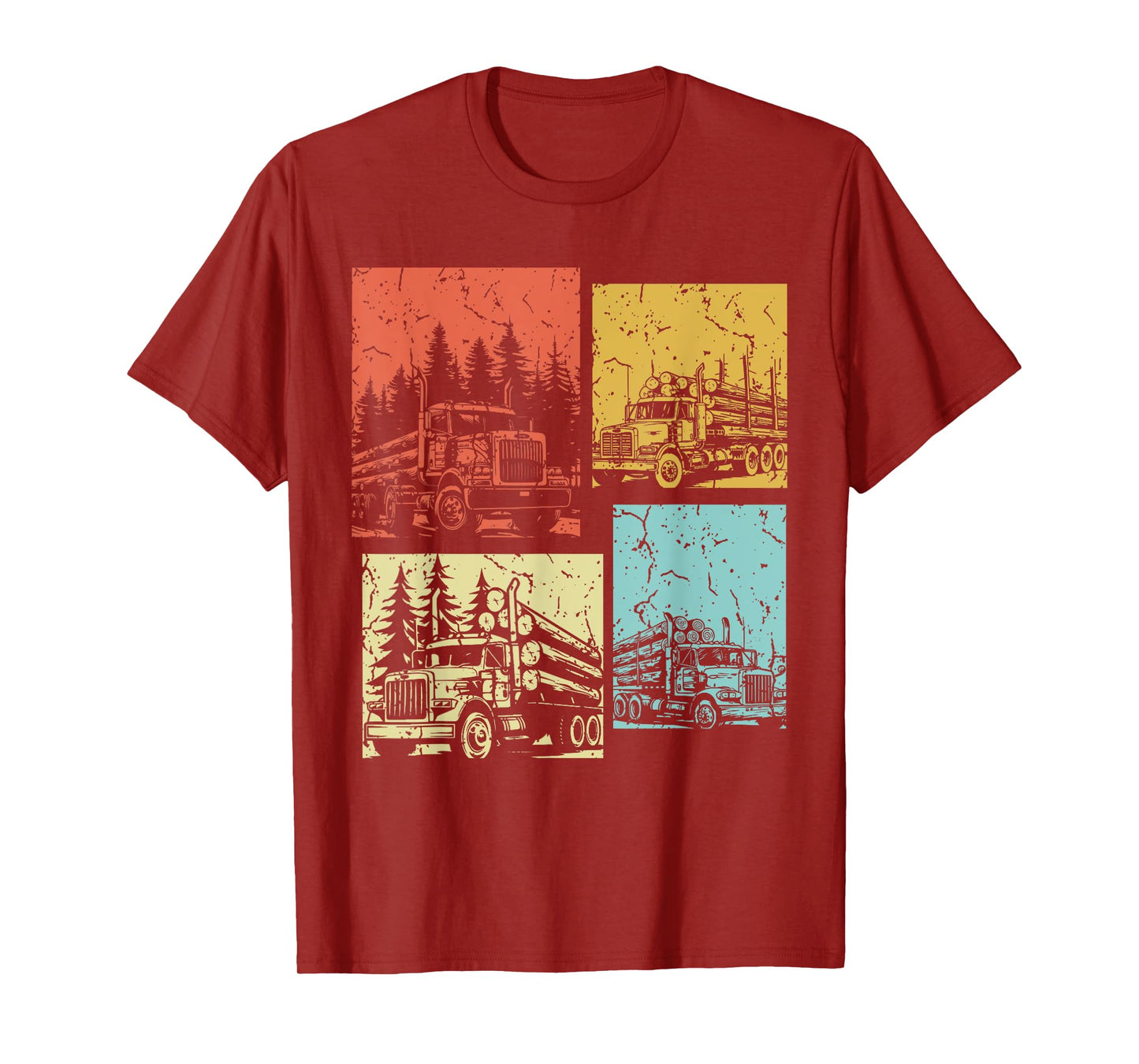 Vintage Log Truck Driver Funny Logger Birthday Logging T-Shirt