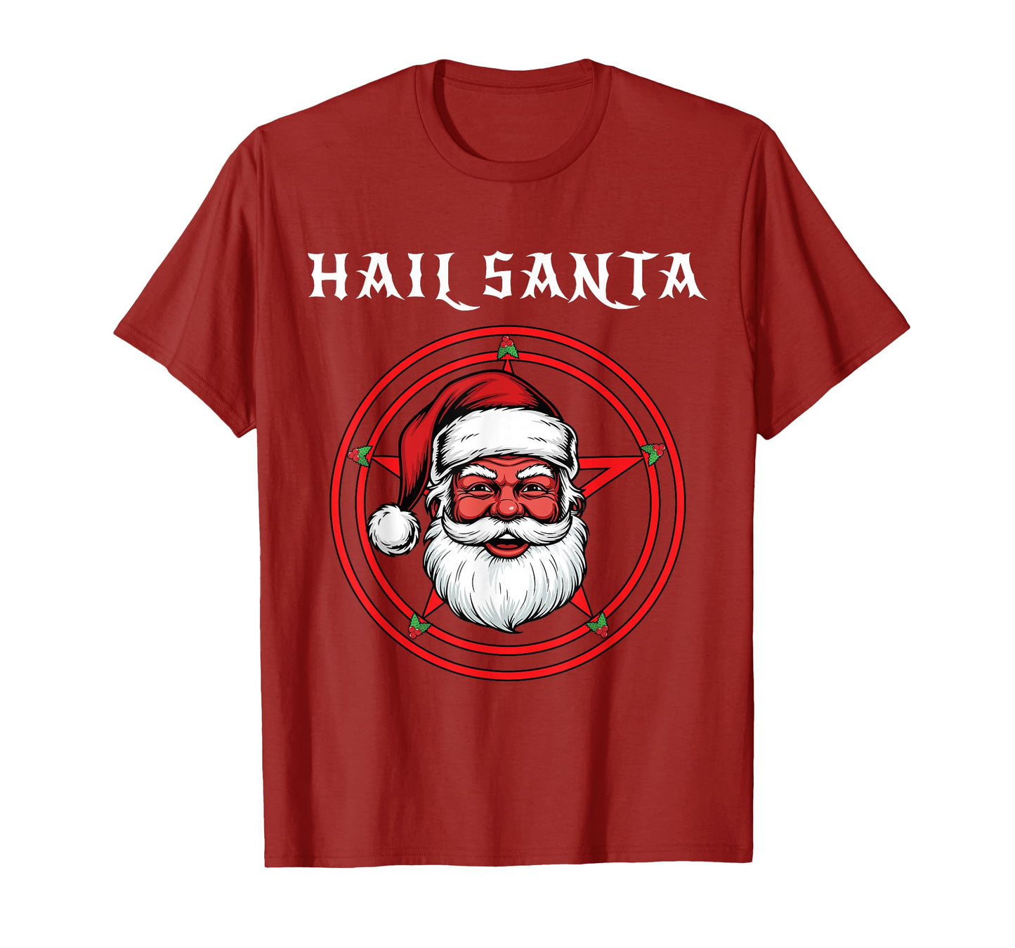 Hail Santa Pagan Happy Solstice Gothic Metal Christmas T-Shirt