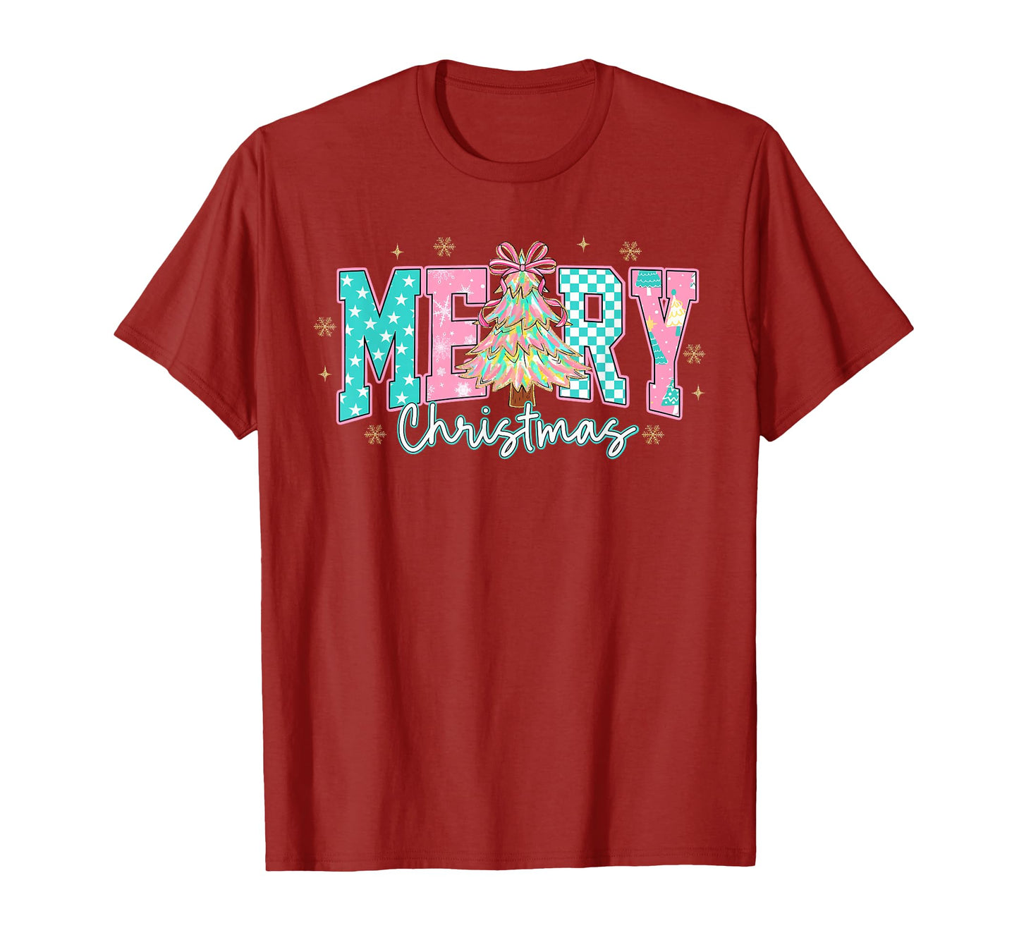 Merry Christmas Coquette Bow Xmas Tree Pajamas Holiday Funny T-Shirt