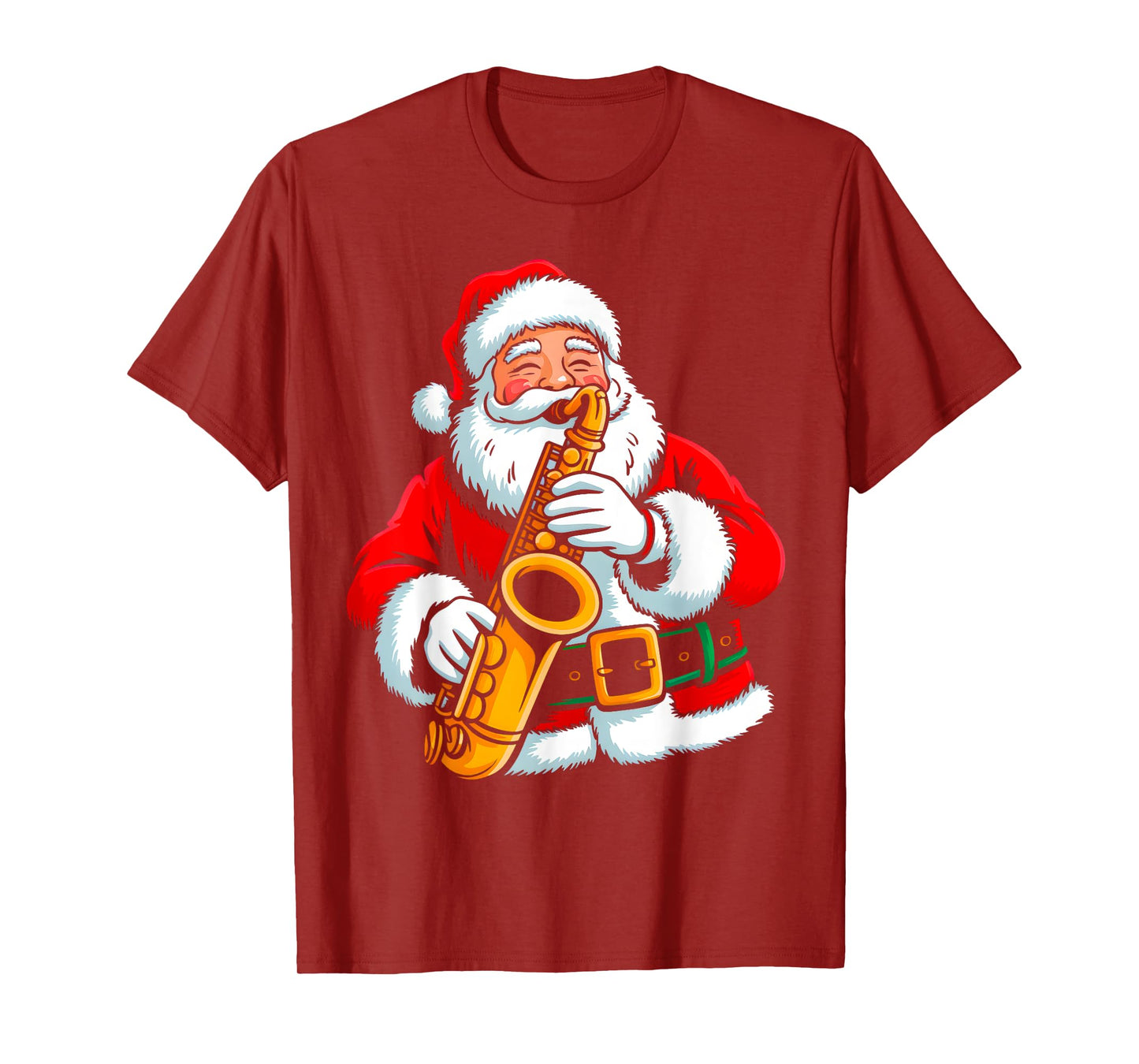Santa Playing Saxophone Xmas Vibes Funny Christmas Pajama T-Shirt