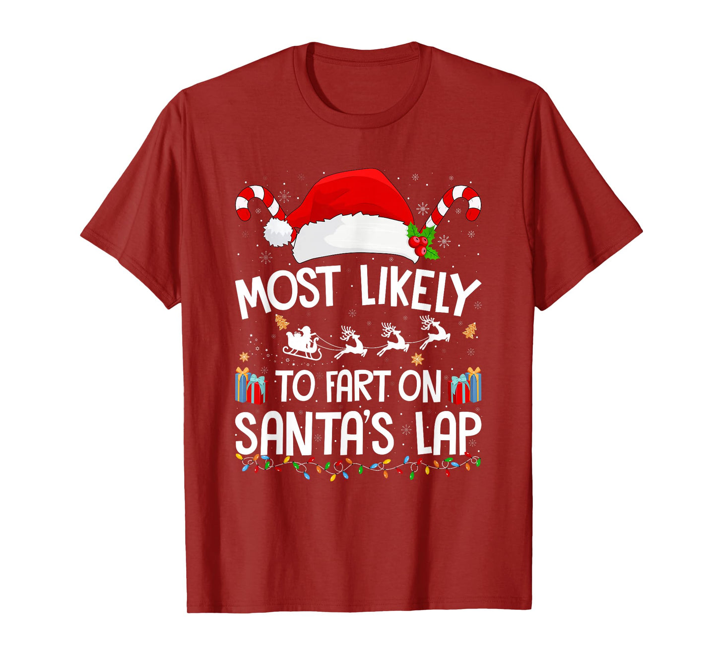 Most Likely to Fart On Santa's Lap Family Christmas Pajamas T-Shirt