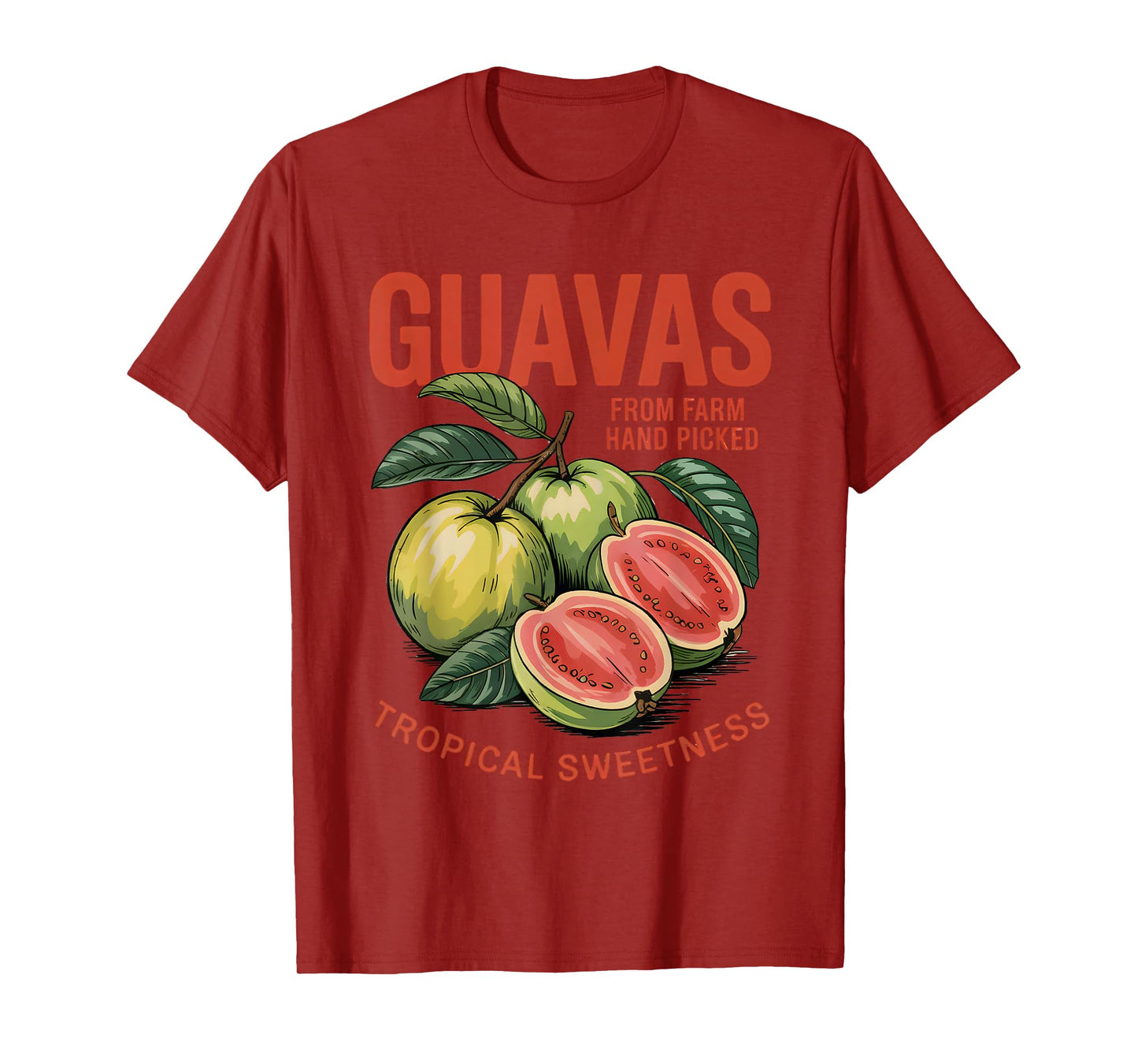 Guavas Naturally Sweet Guava Fruit Vintage Retro Graphic T-Shirt