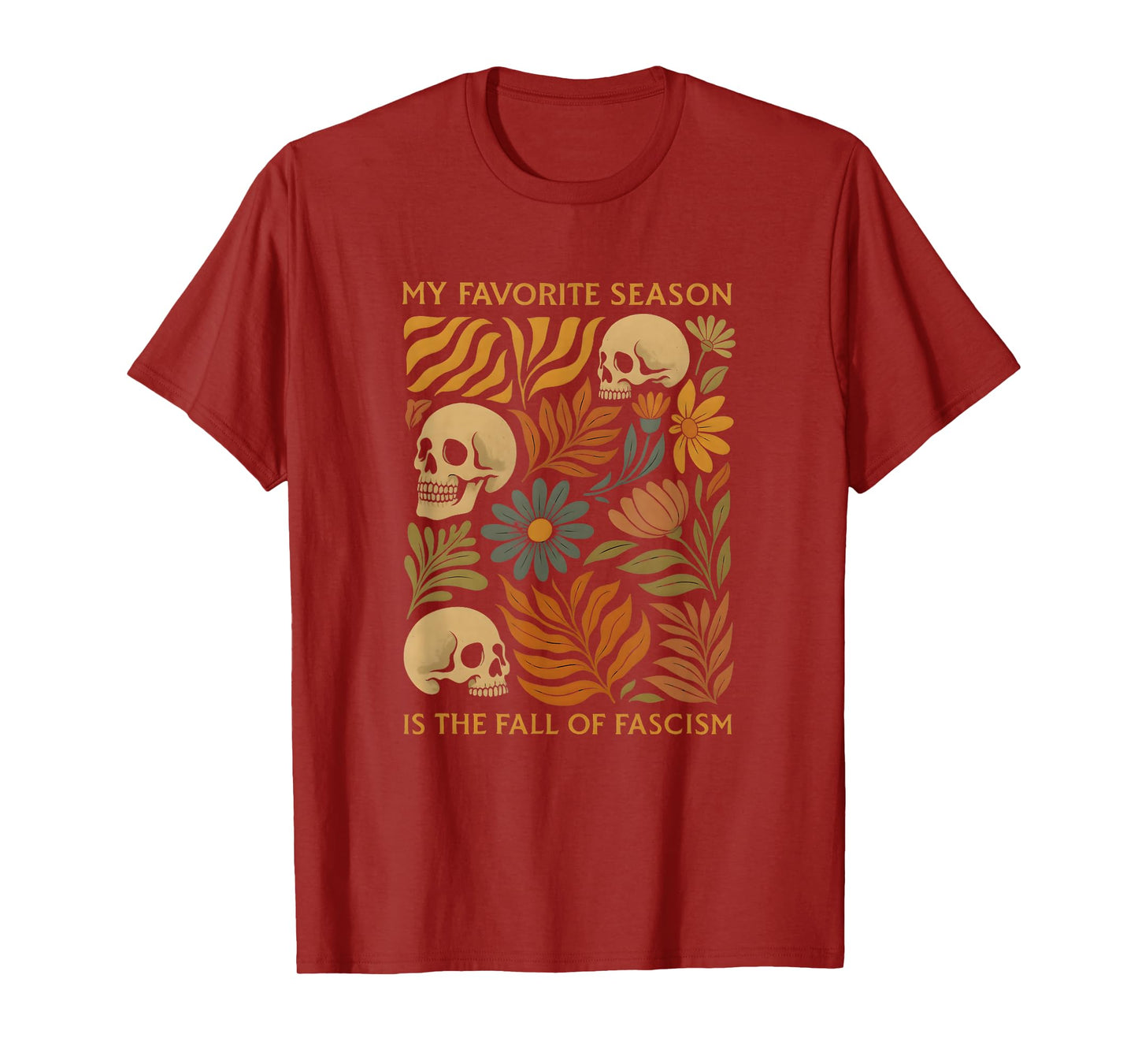 Vintage My Favorite Season is The Fall of Fascism Halloween T-Shirt
