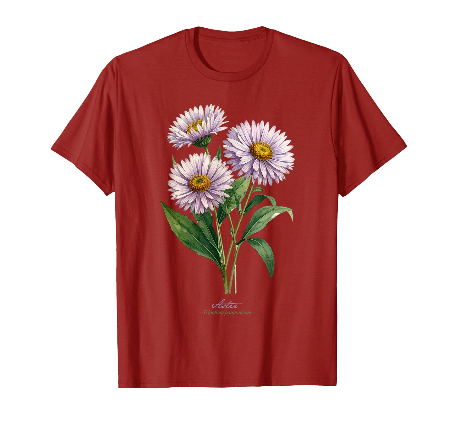 Aster Flower Scientific Name Vintage Illustration Flowers T-Shirt