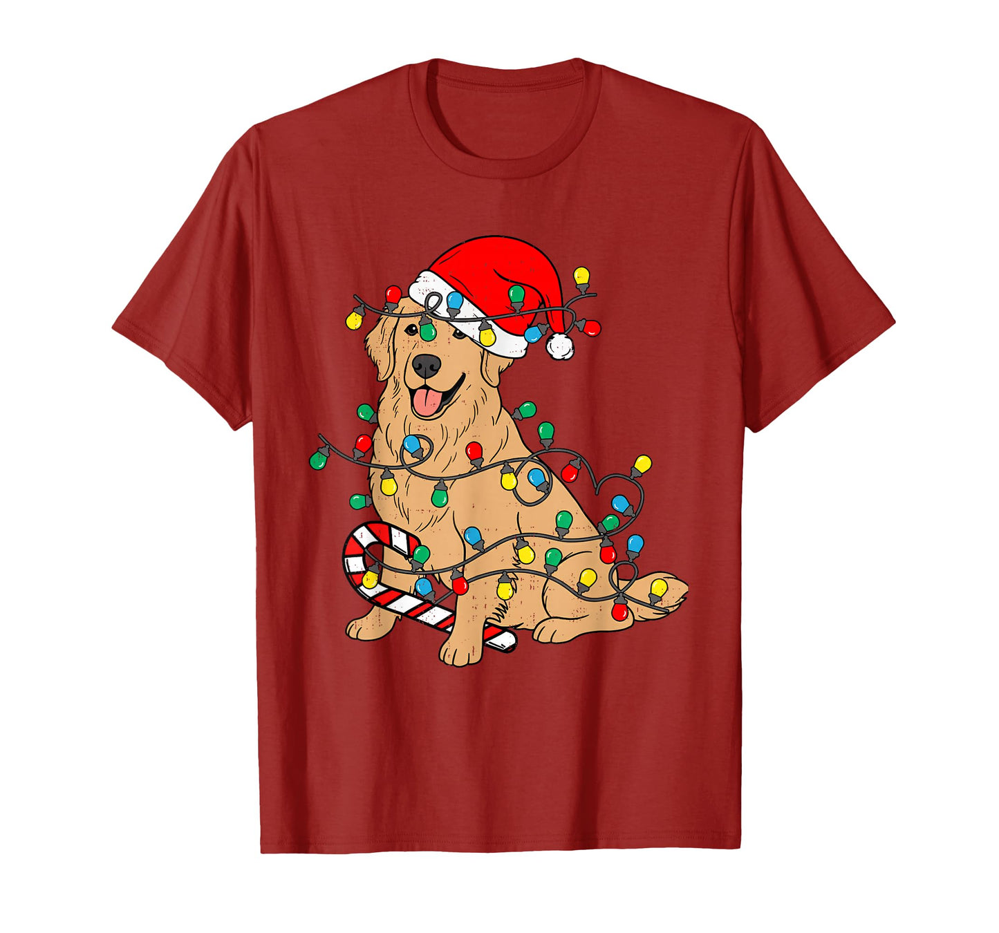 Golden Retriever Dog Christmas Lights Xmas Pet Dog Lover T-Shirt