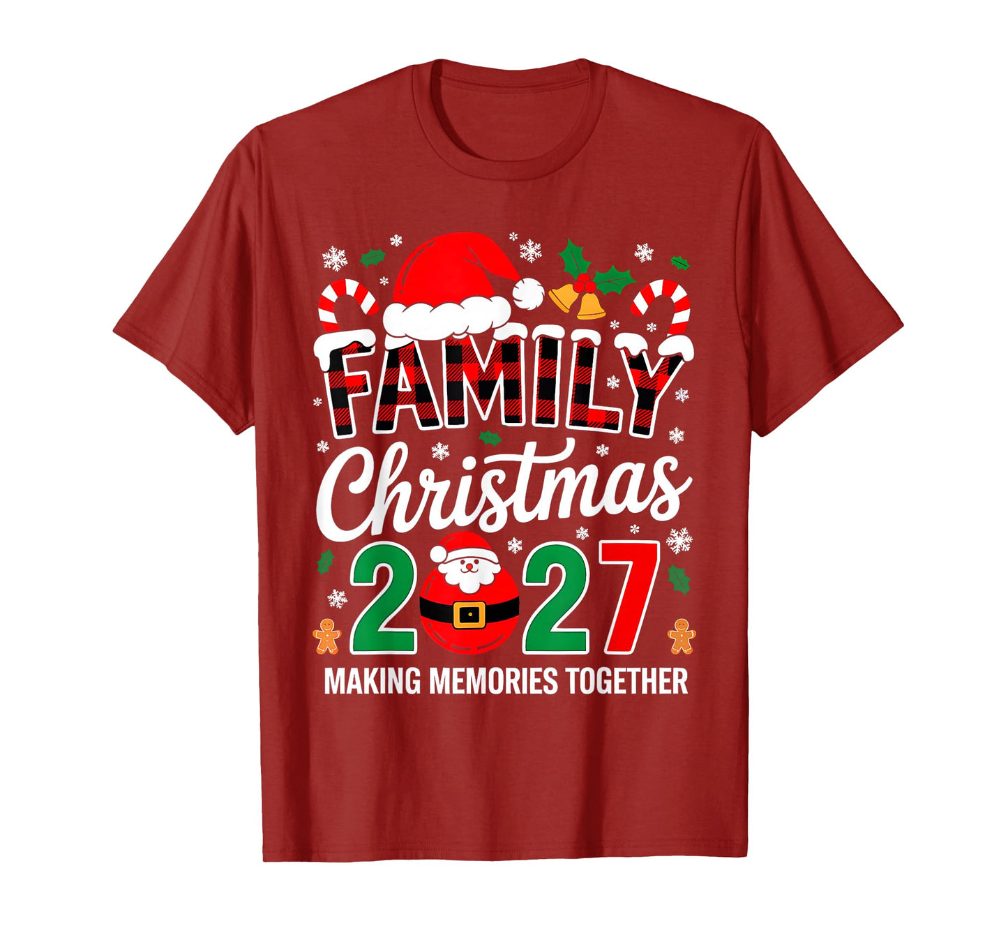 Family Christmas 2027 Matching Squad Santa Elf Funny Xmas T-Shirt