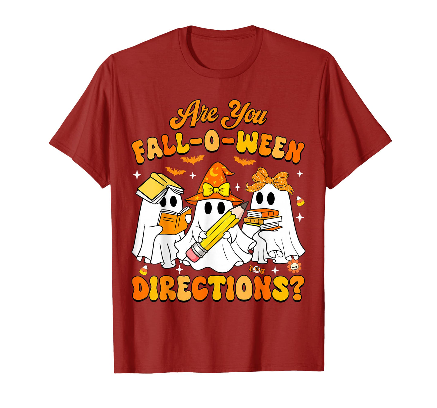 Groovy Halloween are You Fall O Ween Directions Teacher Kids T-Shirt
