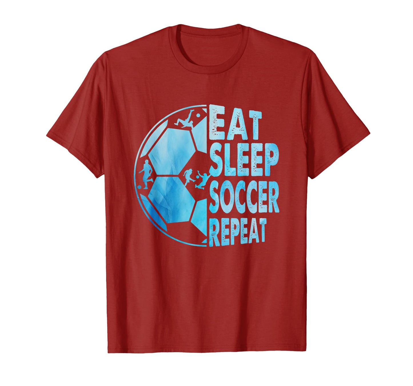 Eat Sleep Soccer Repeat For Youth Girls Kids Boys Purple T-Shirt