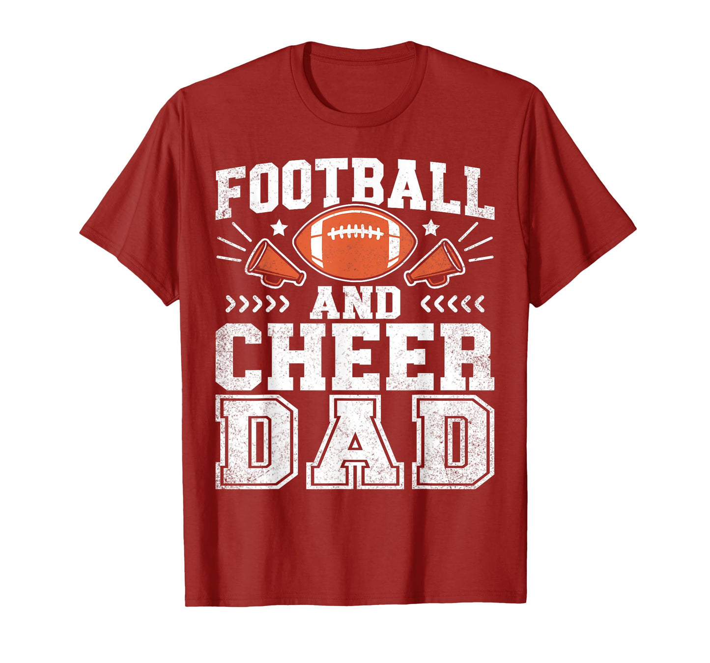 Football And Cheer Dad Daddy Cheerleader Player Fathers Day T-Shirt