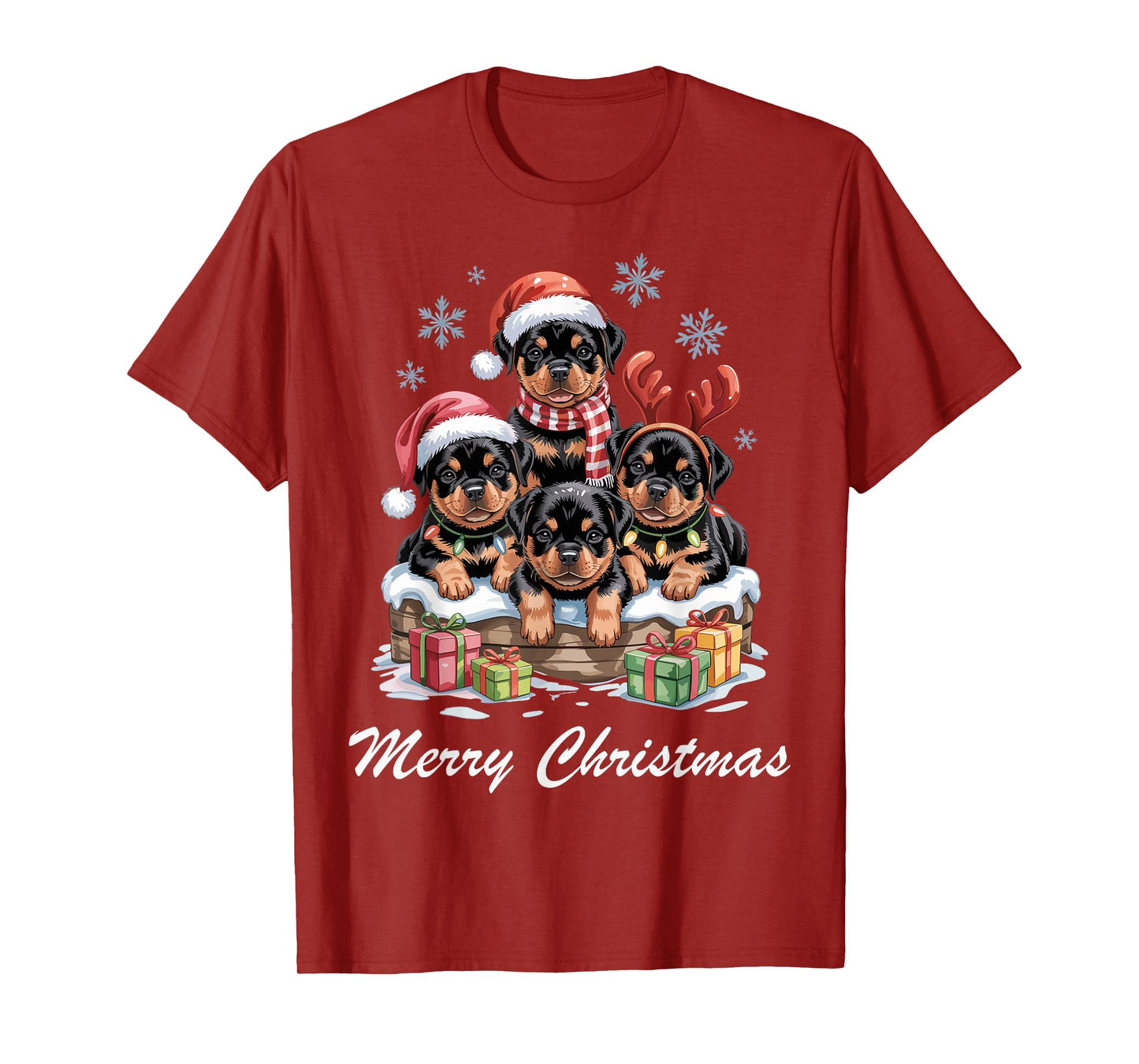 Rottweiler Merry Christmas Funny Rottie Dog Lovers Holiday T-Shirt