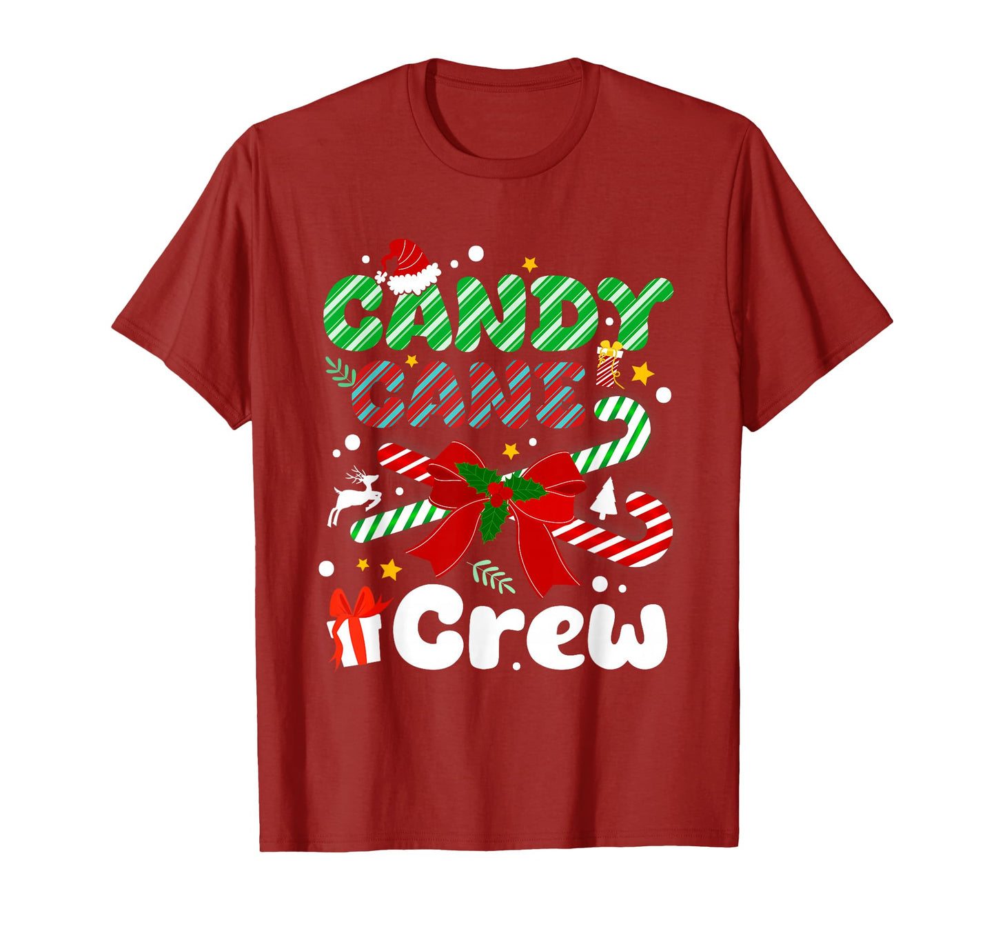 Candy Cane Crew Christmas Holiday Santa Xmas Family Matching T-Shirt