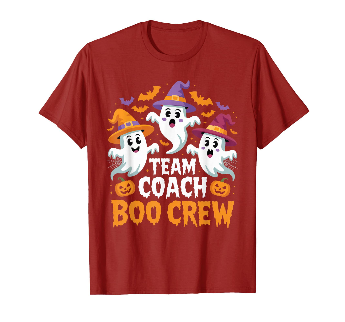 Team Coach Boo Crew Funny Ghost Halloween for Sports Staff T-Shirt
