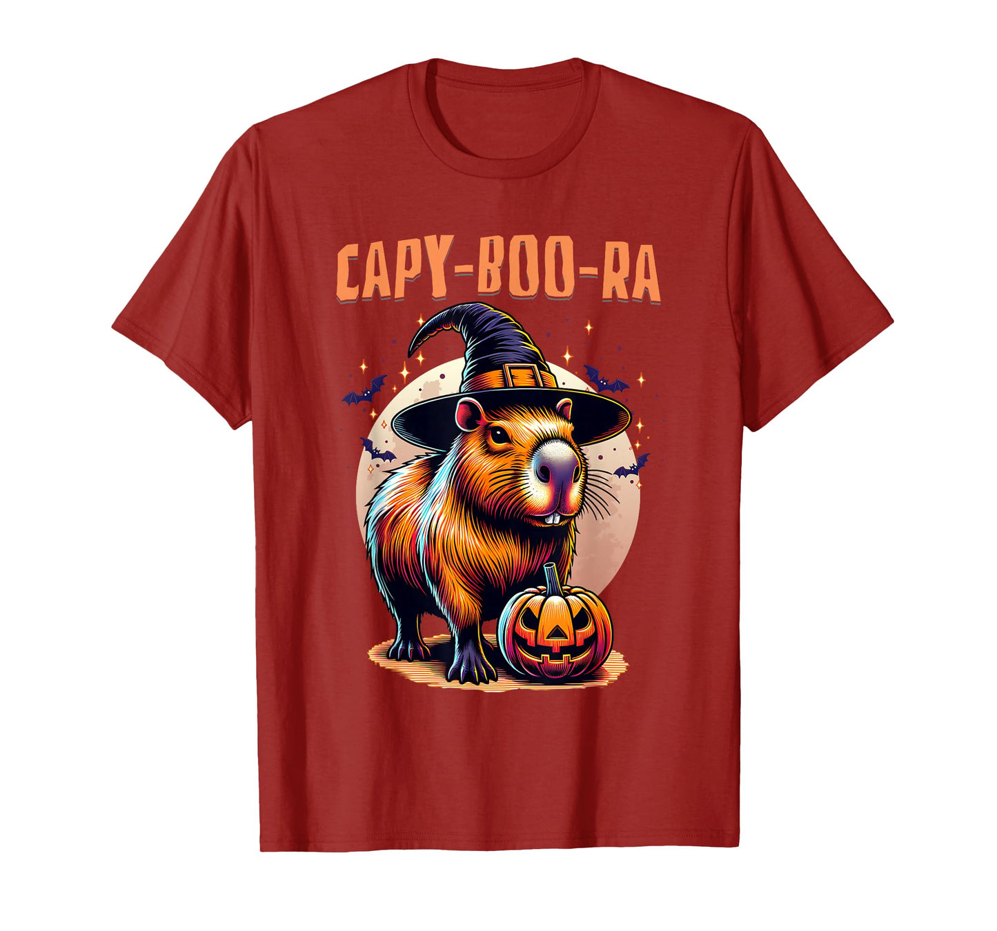 Halloween Capybara Witch Capy-Boo-Ra Jack-o-Lantern Pumpkin T-Shirt