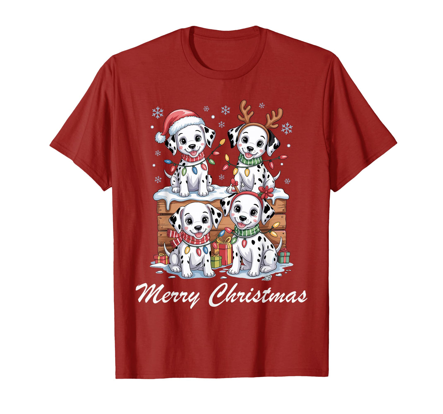 Dalmatian Merry Christmas Funny Dog Lovers Holiday Pajama T-Shirt