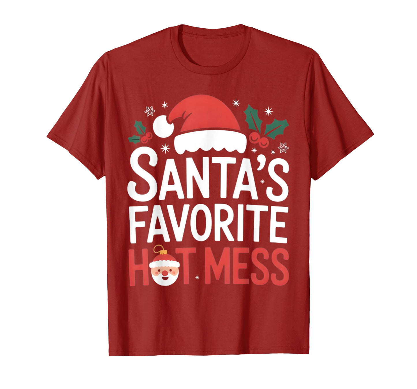 Santa's Favorite Hot Mess Christmas Funny Margarita T-Shirt