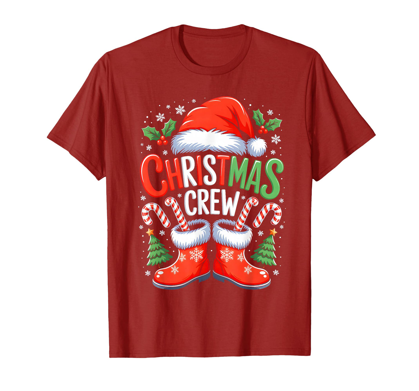 Funny Christmas Crew Xmas Squad Santa Family Pajamas 2025 T-Shirt