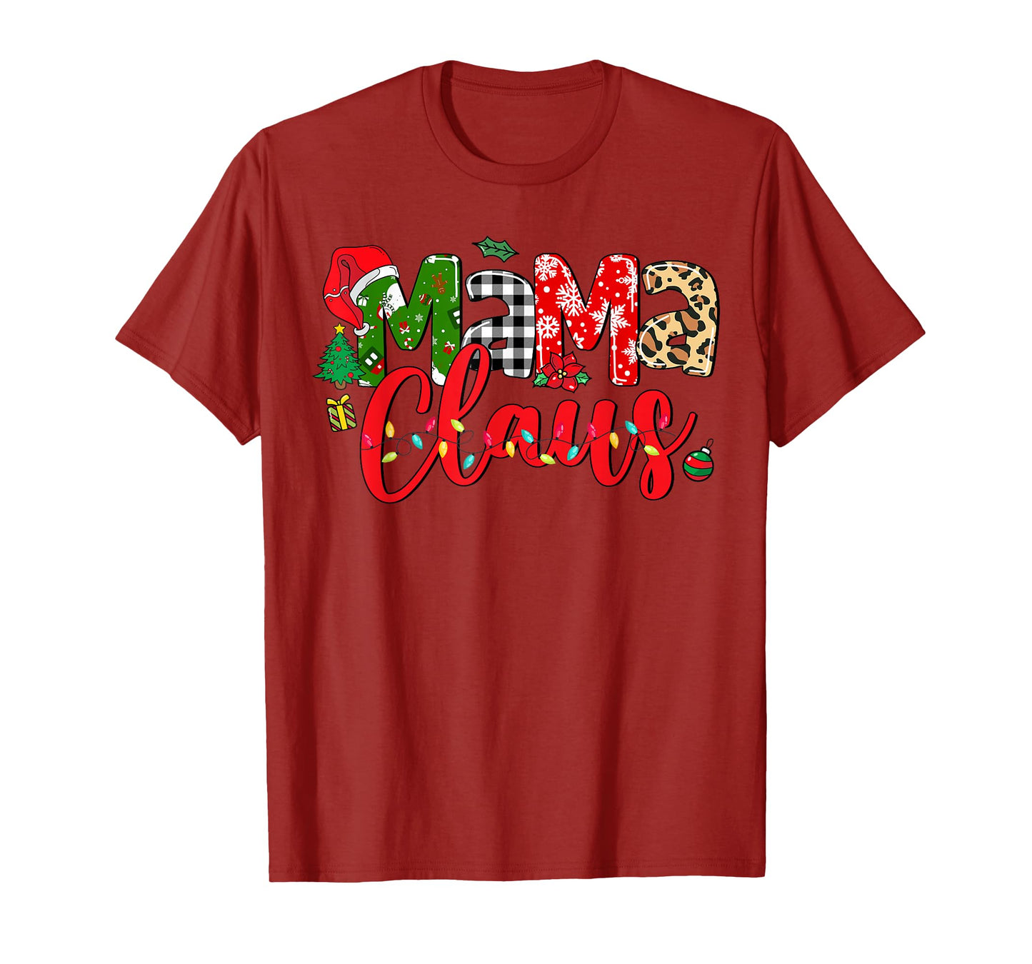 Mama Claus Christmas Pajama Santa Claus Family Matching T-Shirt