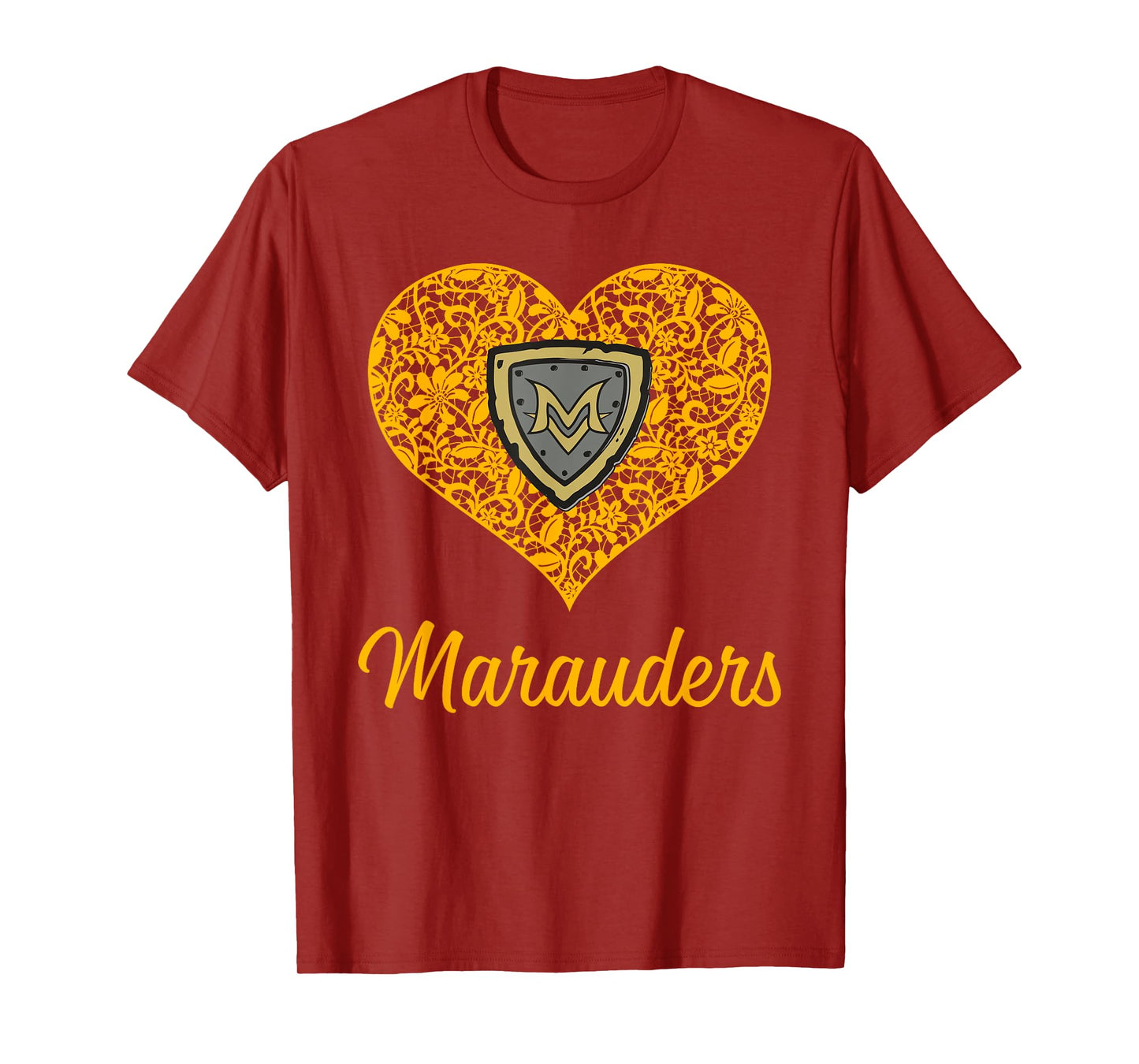 Mount Vernon Marauders Logo Lace Heart HS T-Shirt