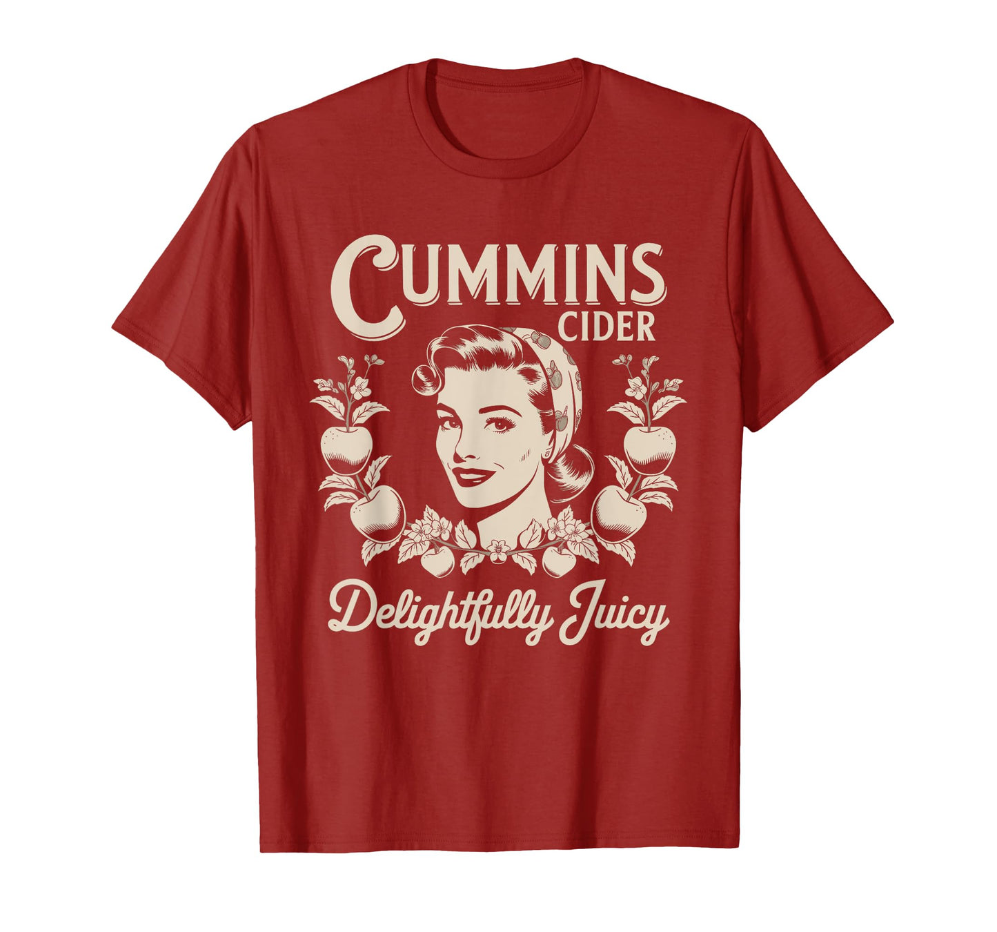 Delightfully Juicy Cummins Cider Vintage Humor Logo T-Shirt