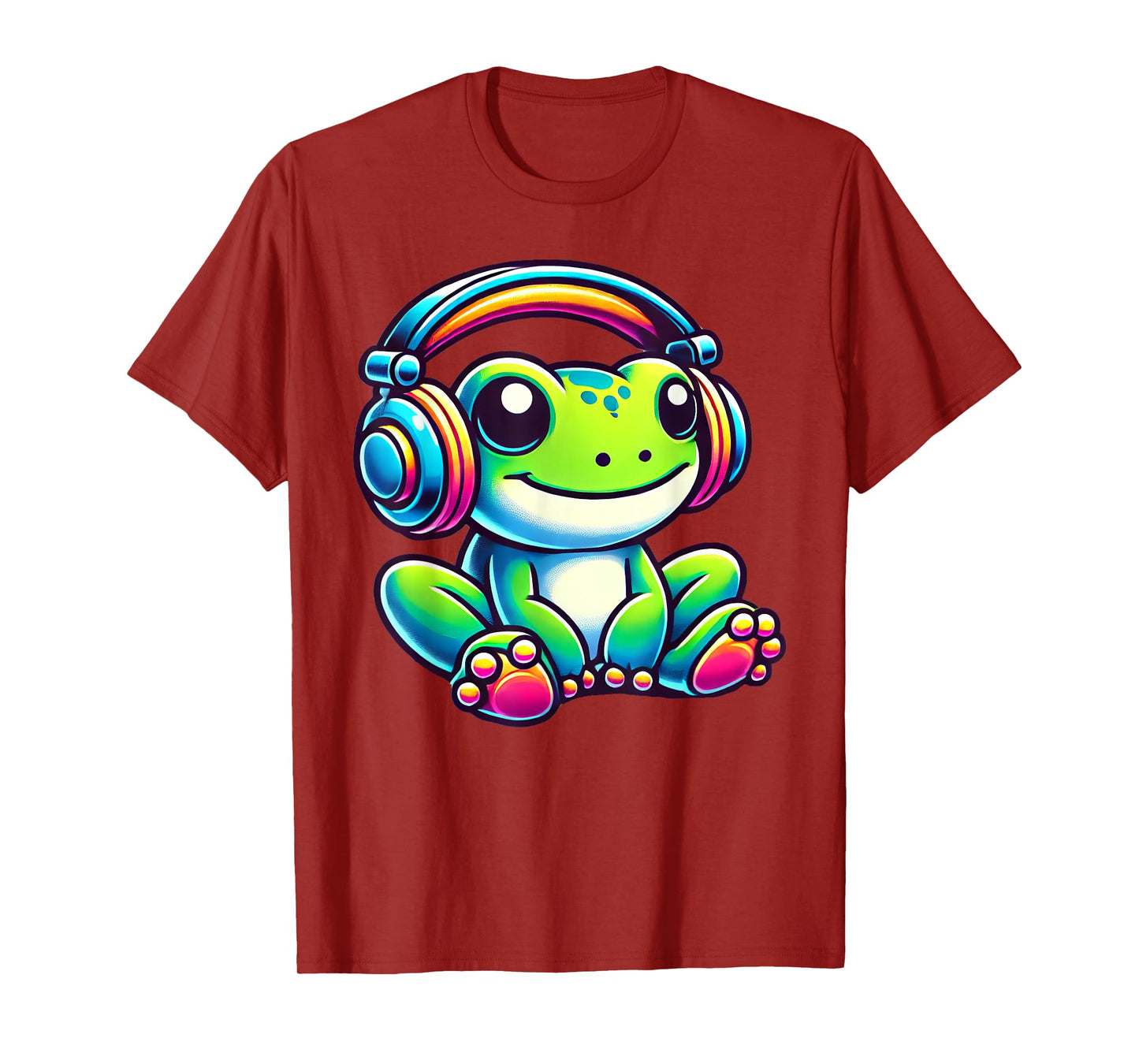 Cute Frog Wearing Headphones T-Shirt