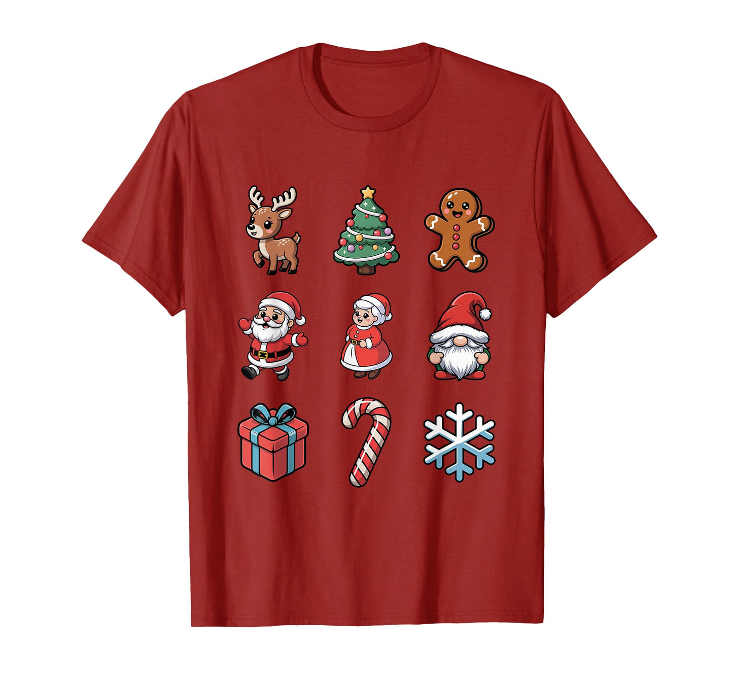 Cute Santa Gnome Reindeer Tree North Pole T-Shirt