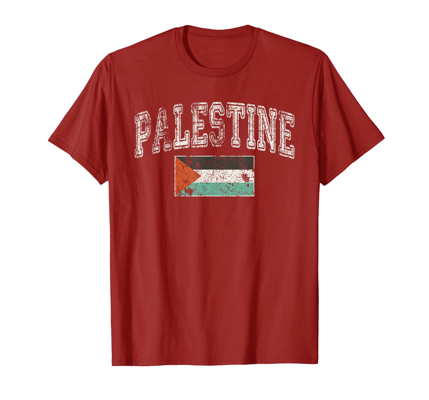 Vintage Retro Faded Palestine Flag Palestinian Pride T-Shirt