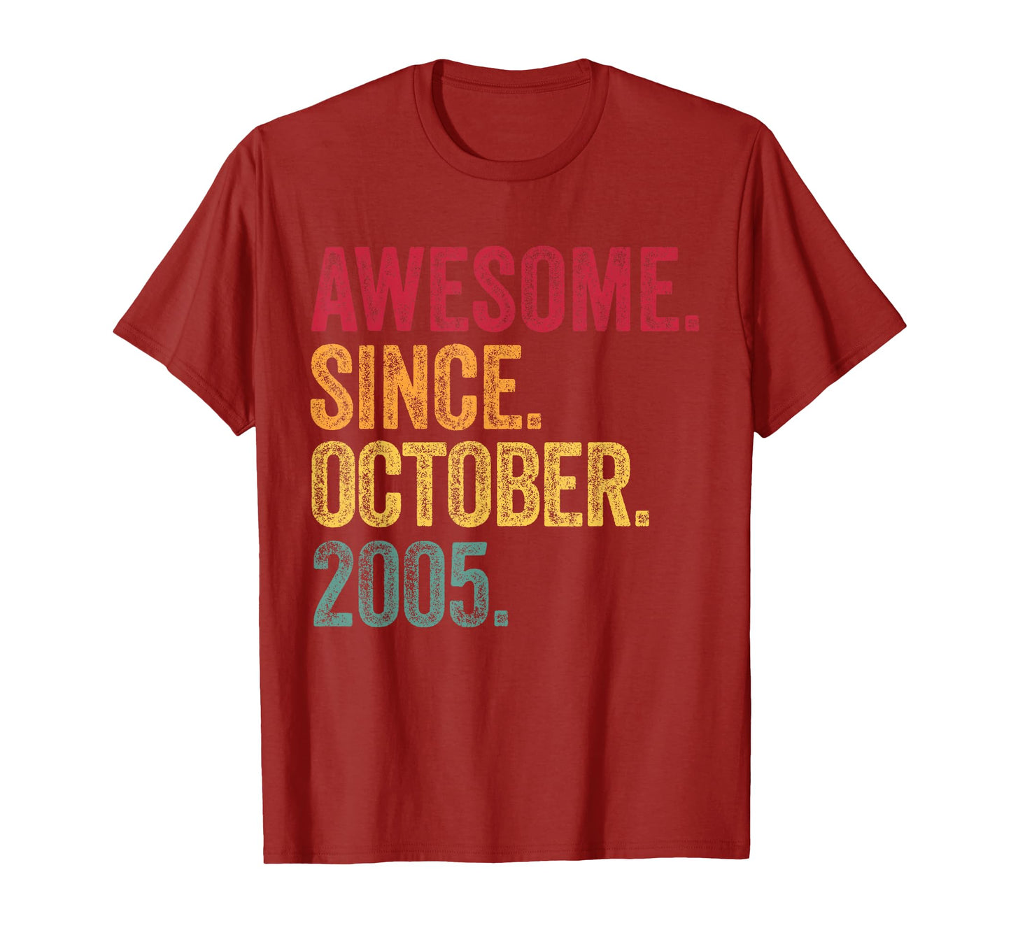 October - Awesome Since 2005-20th Birthday 20 Years Old T-Shirt