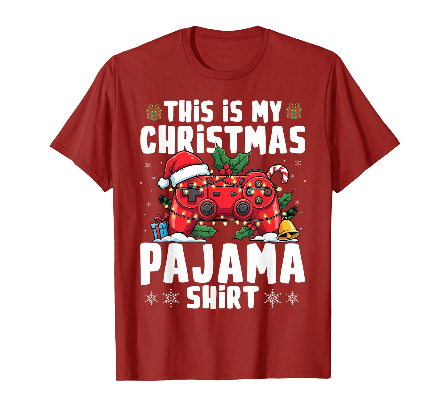 Christmas Shirt Boys Men This is My Christmas Pajama Gamer T-Shirt