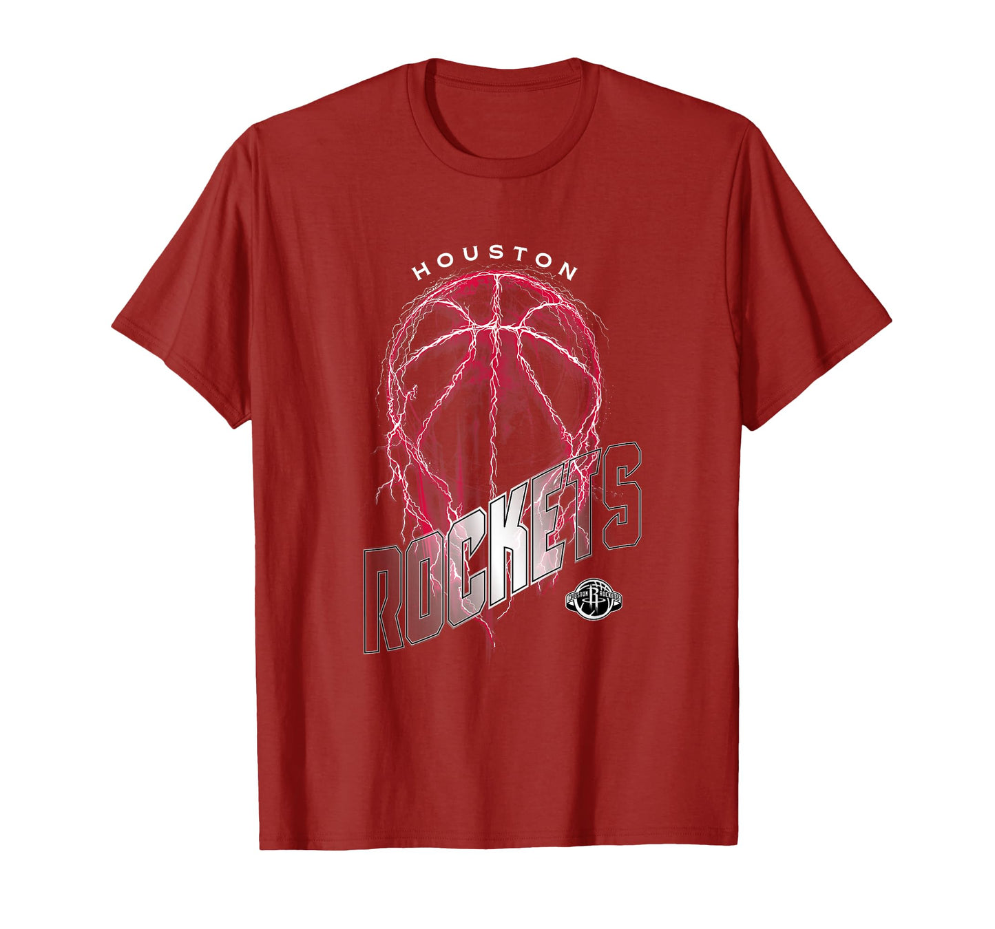 NBA Houston Rockets Lightning Bolt Basketball Logo T-Shirt