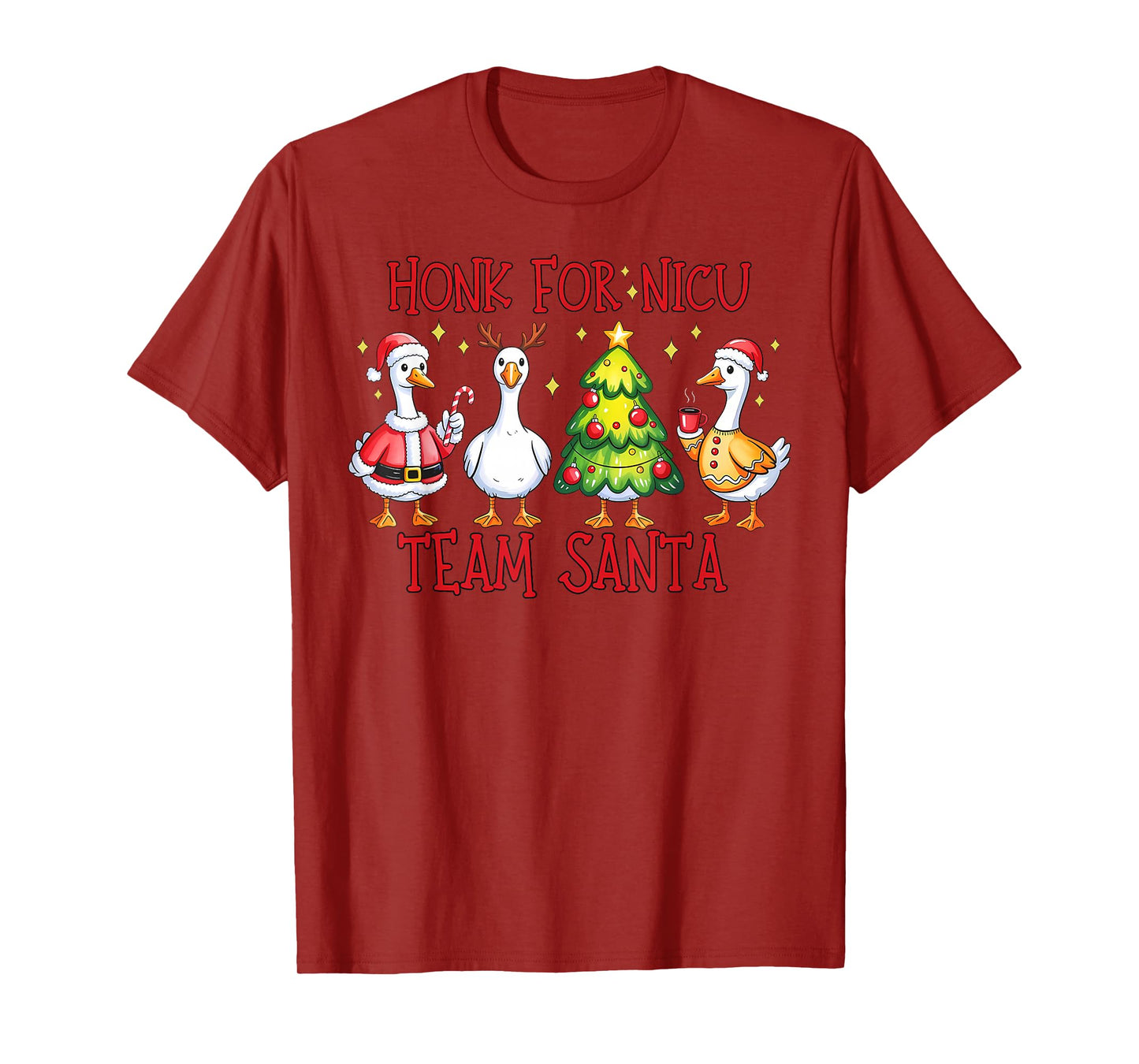 Honk for NICU Team Santa Christmas Silly Goose Group Nurse T-Shirt