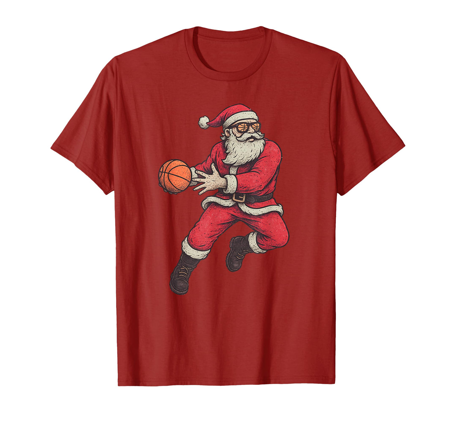 Santa Claus Playing Basketball Xmas Holiday Christmas T-Shirt
