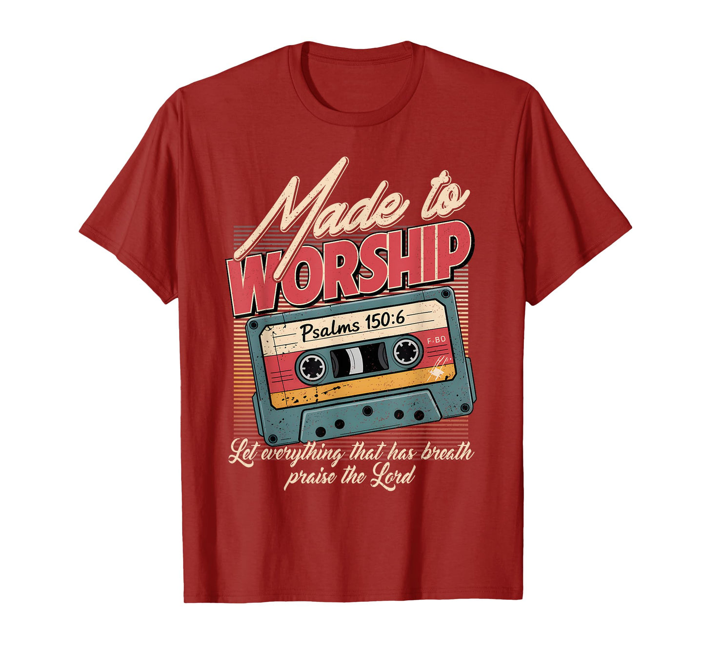 Retro Cassette Made to Worship Faith Christian Praise Lord T-Shirt