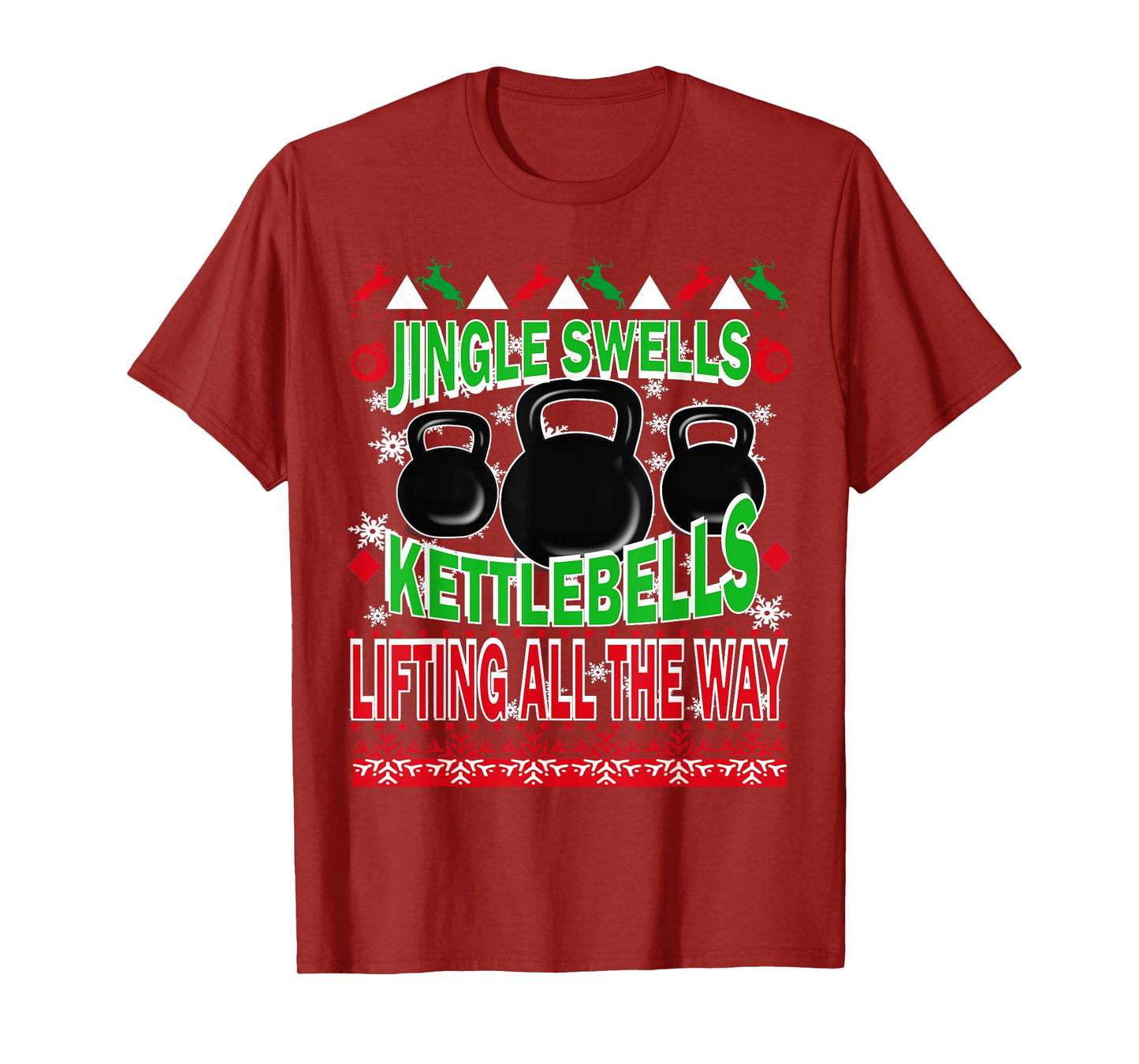 Ugly Christmas Gym Kettlebell Weightlifting Fitness Gift T-Shirt