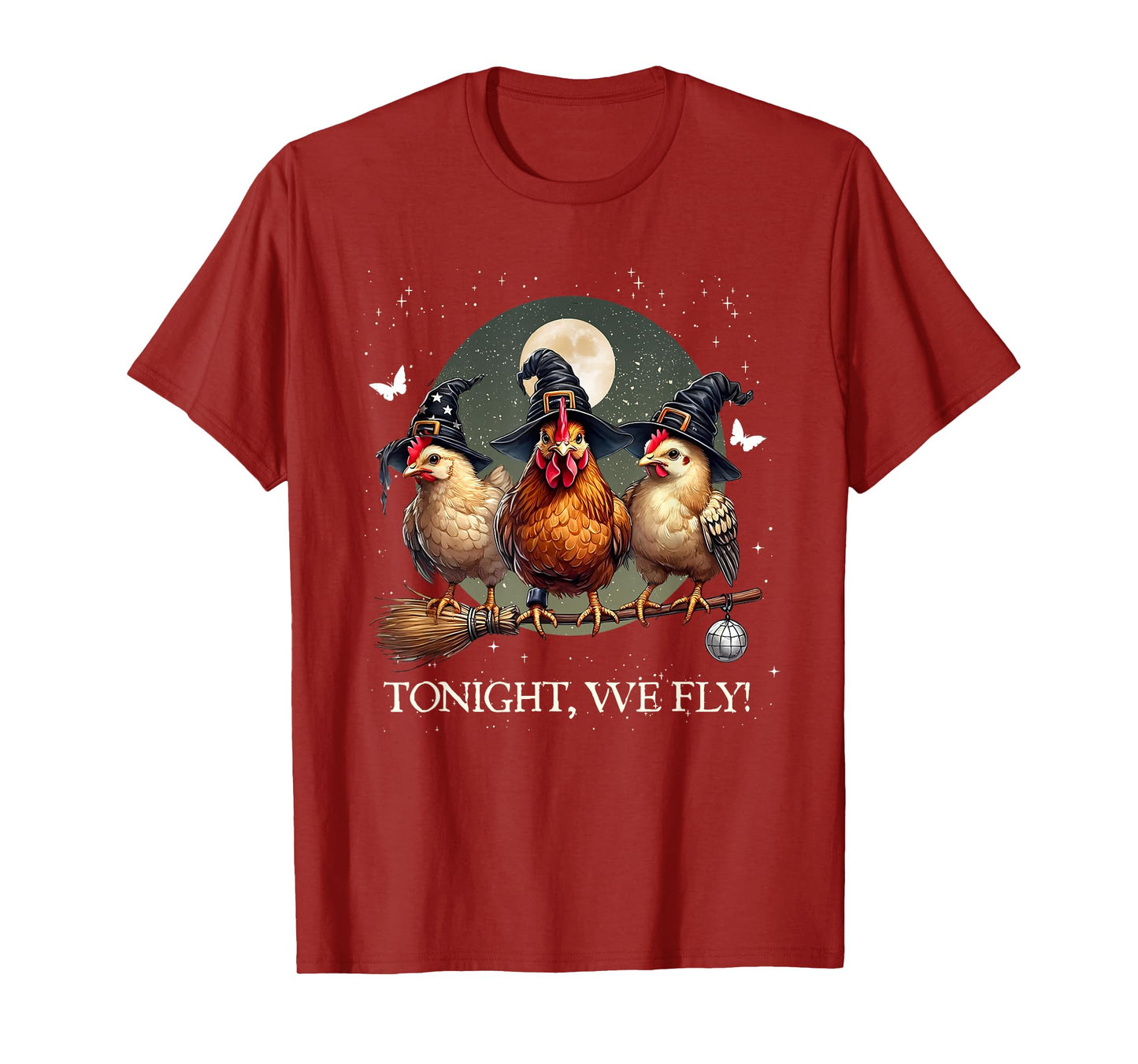 Tonight We Fly Funny Chicken Spooky Season Farm Halloween T-Shirt