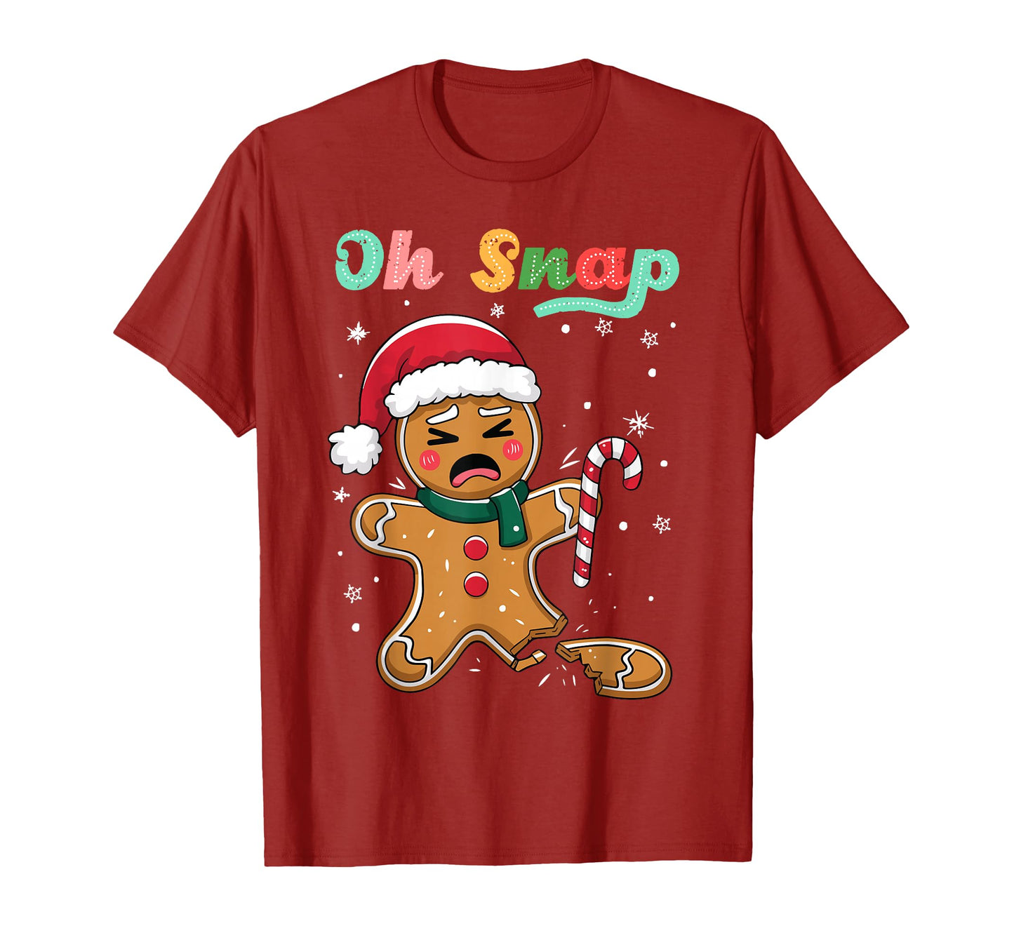 Funny Oh Snap Gingerbread Man Christmas Cookie Xmas Boy Girl T-Shirt