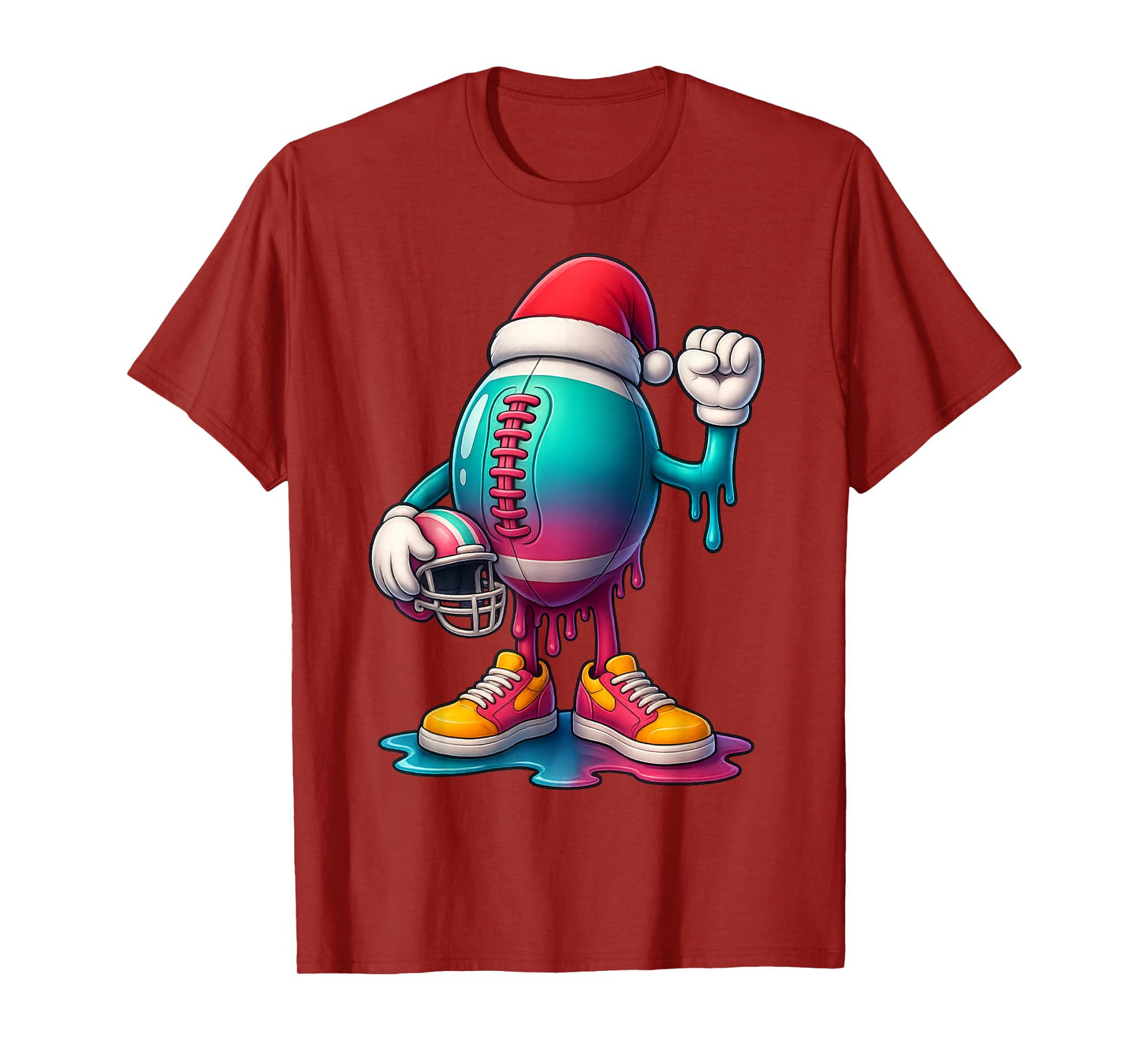Christmas Soccer Boys American Football Xmas Ice Cream Kids T-Shirt