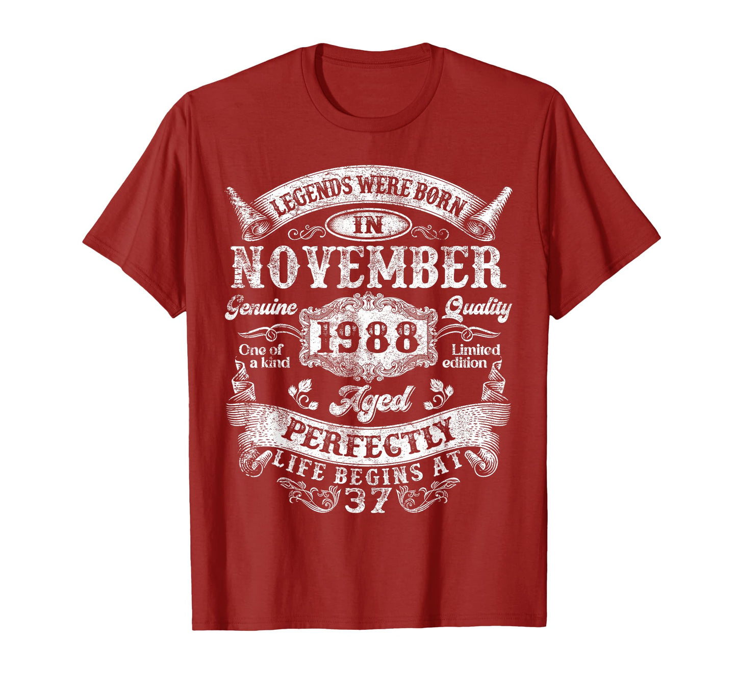 Legends were Born in November 1988 Vintage 37th Birthday Men T-Shirt