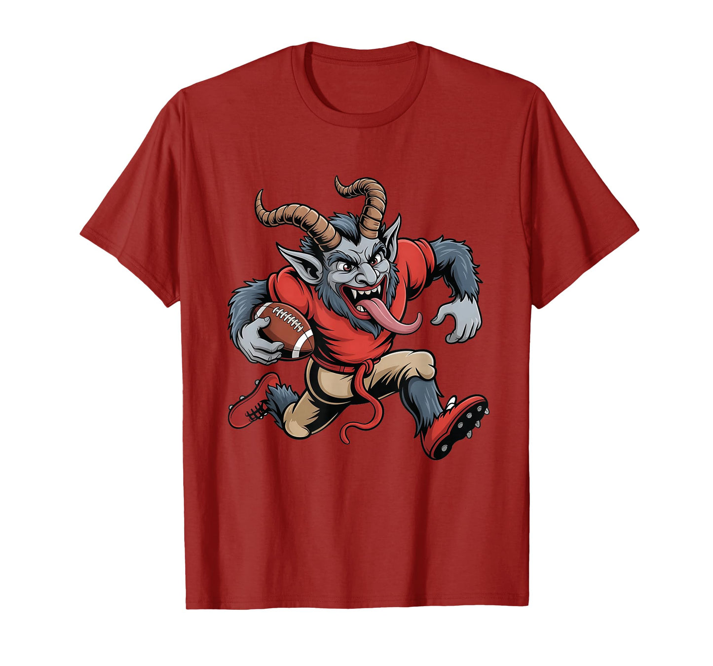 Krampus Evil Santa Claus Christmas Football Fantasy Xmas T-Shirt